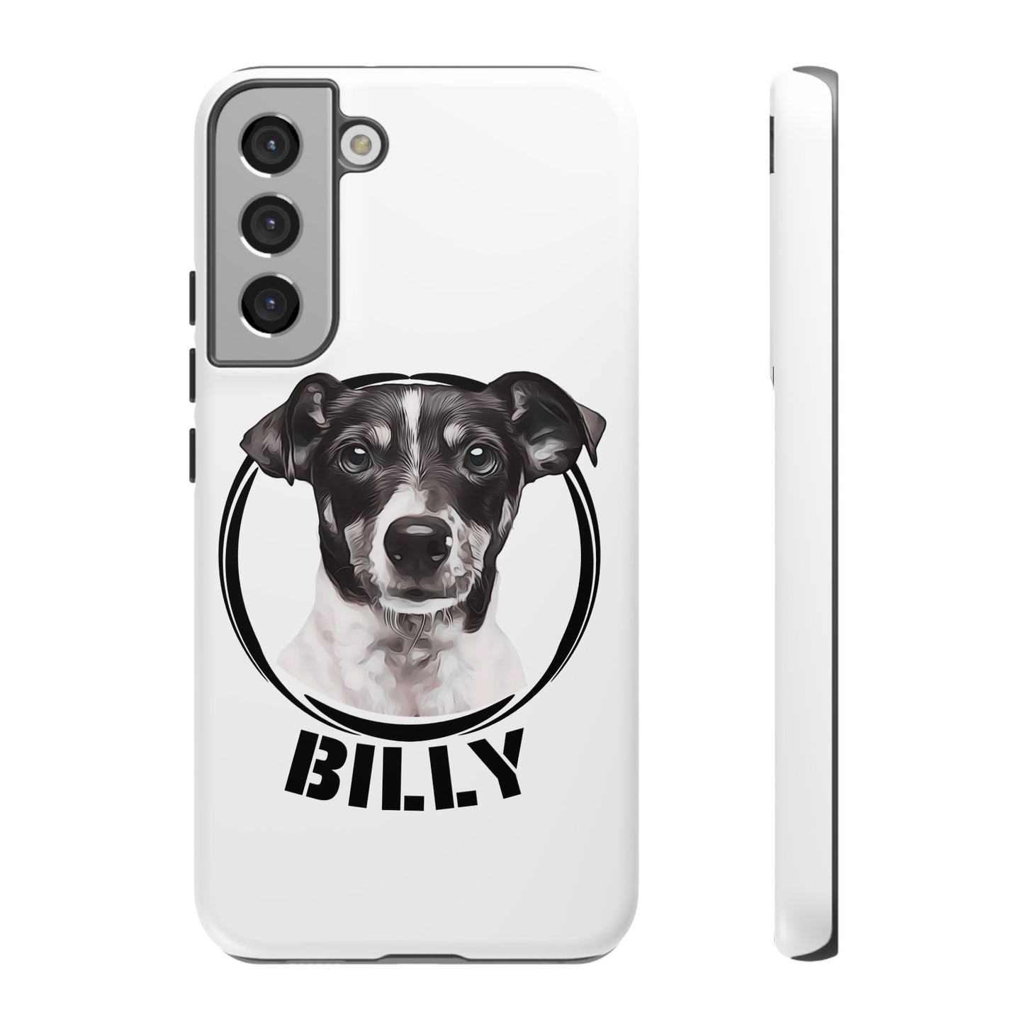 Custom Pet Portrait Phone Case, Black and White - furevermama