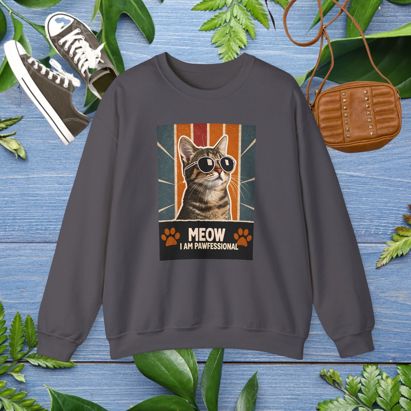 I Am Pawfessional Cat Unisex Heavy Blend Crewneck Sweatshirt - furevermama