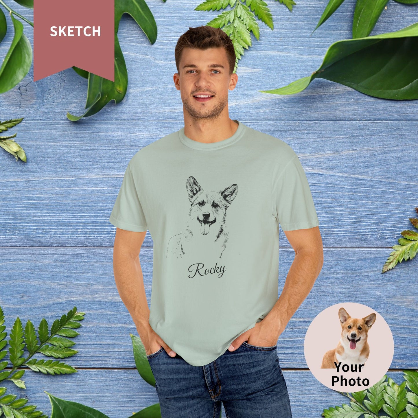 Custom Pet Sketch Unisex T-Shirt - Comfort Color - furevermama