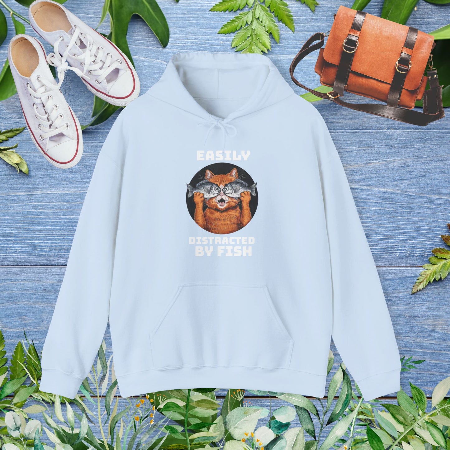 Easily Distracted by Fish, Cat Hoodie - furevermama