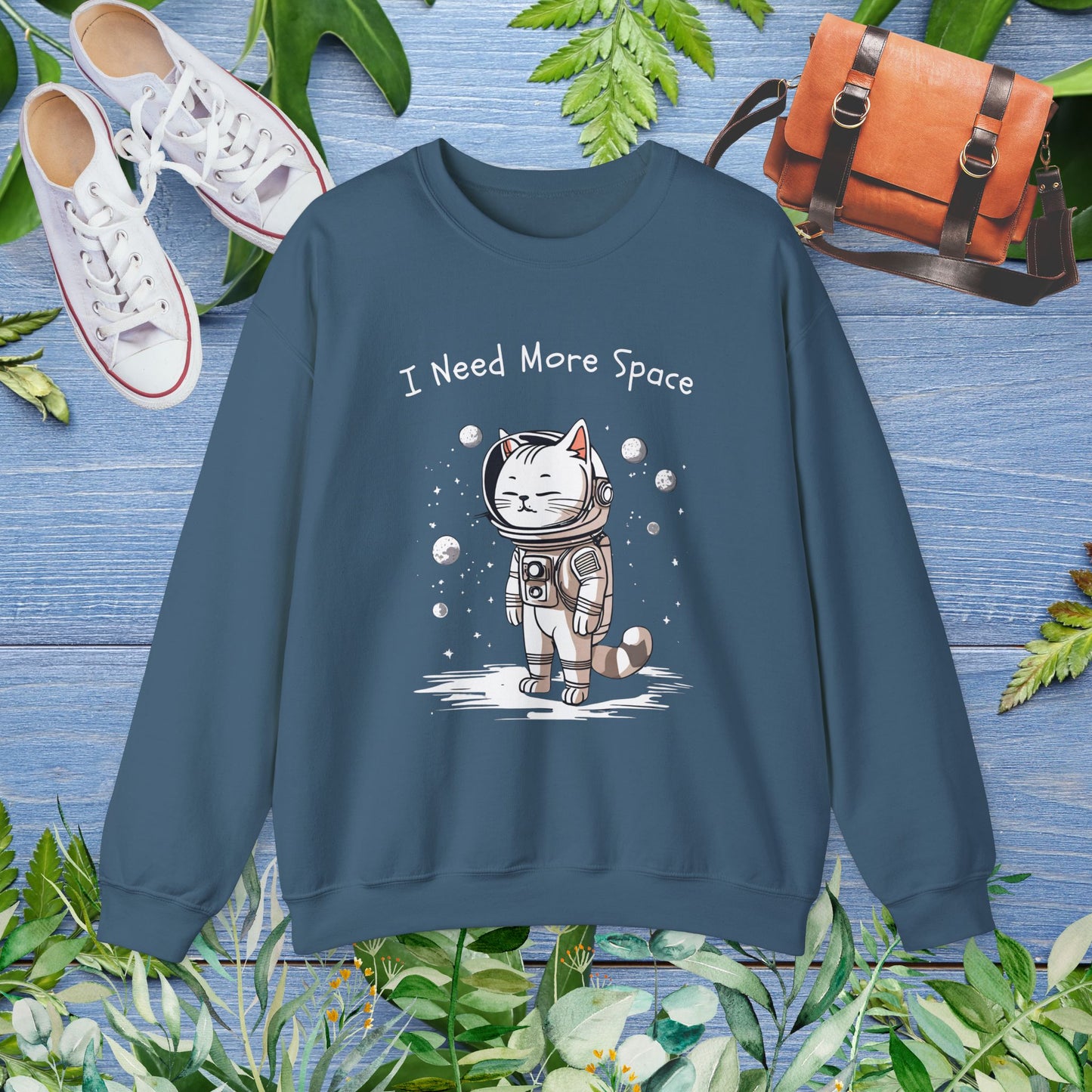 Space Cat Unisex Heavy Blend Crewneck Sweatshirt - furevermama