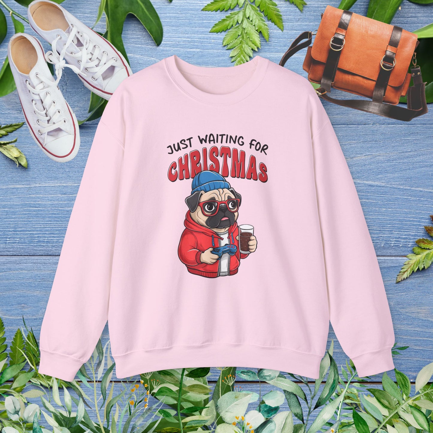Just Waiting For Christmas, Bulldog Unisex Sweatshirt - furevermama