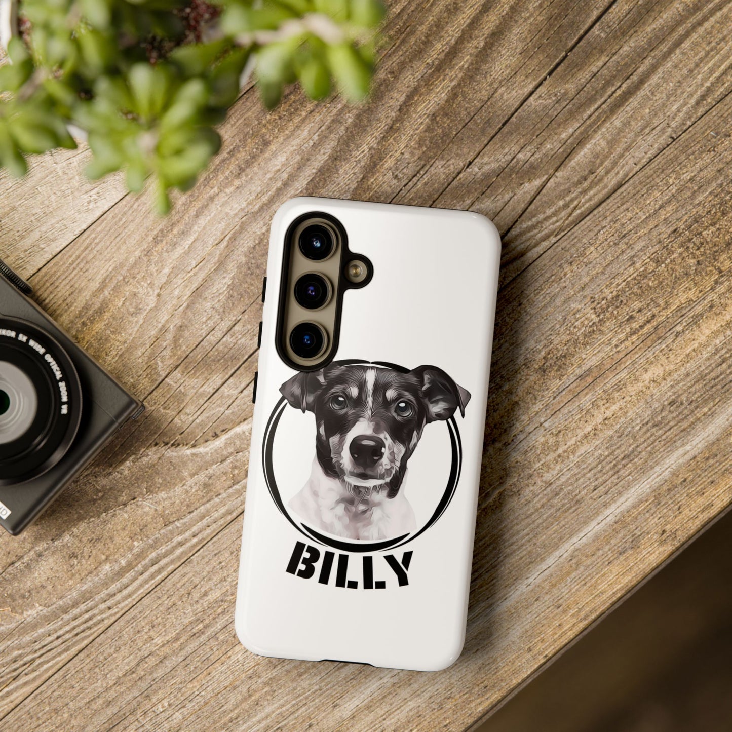 Custom Pet Portrait Phone Case, Black and White - furevermama