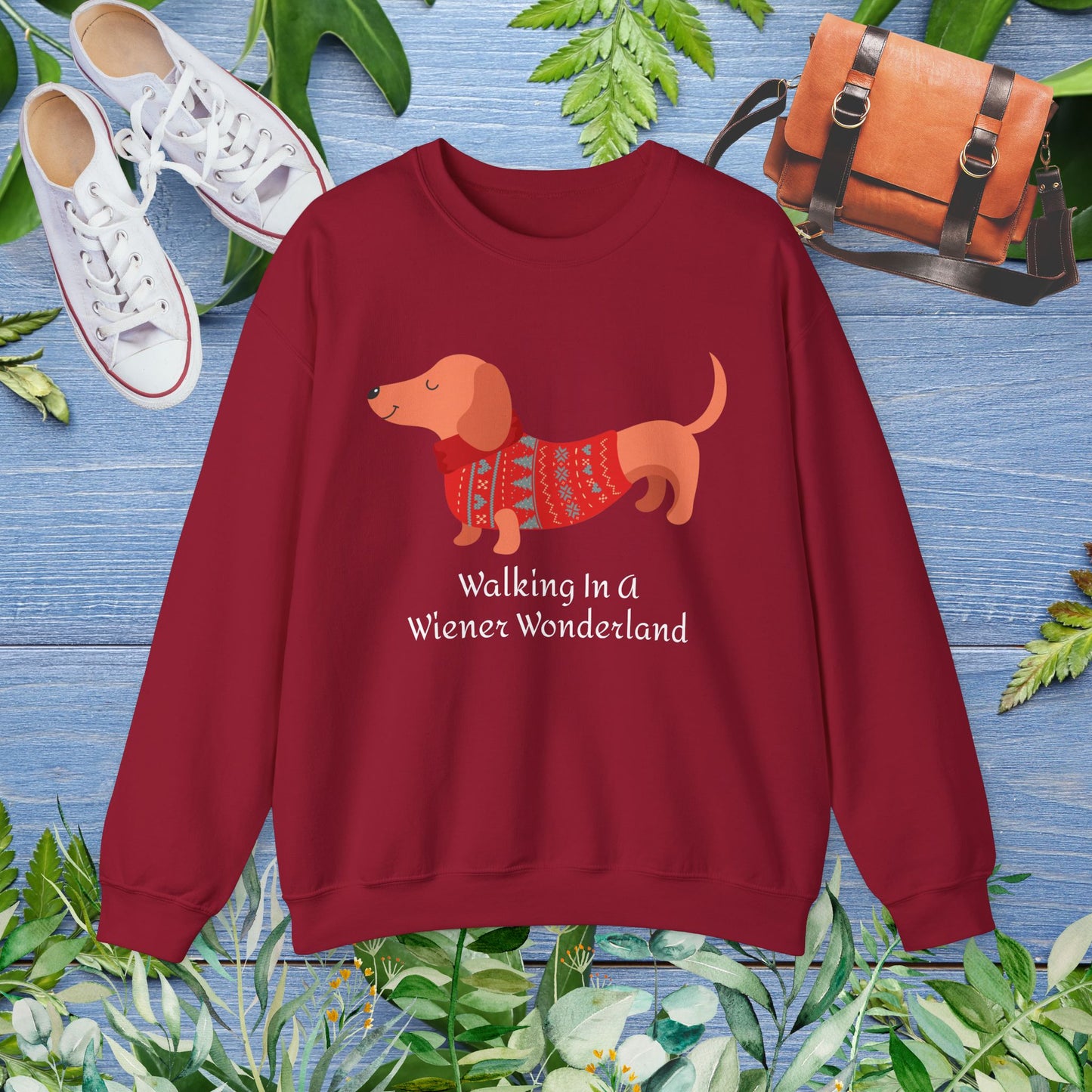 Dachshund Sweatshirt - Walking In A Wiener Wonderland - furevermama