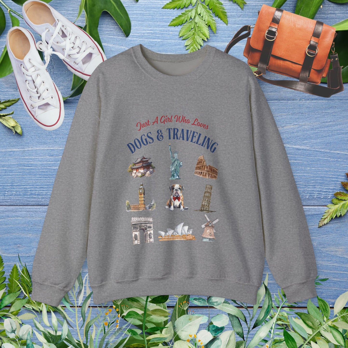 (Custom) Just A Girl Who Loves Dogs and Traveling Sweatshirt - furevermama
