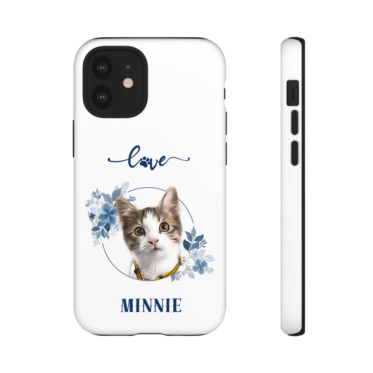 Custom Pet Portrait In Flower Circle Phone Case - furevermama