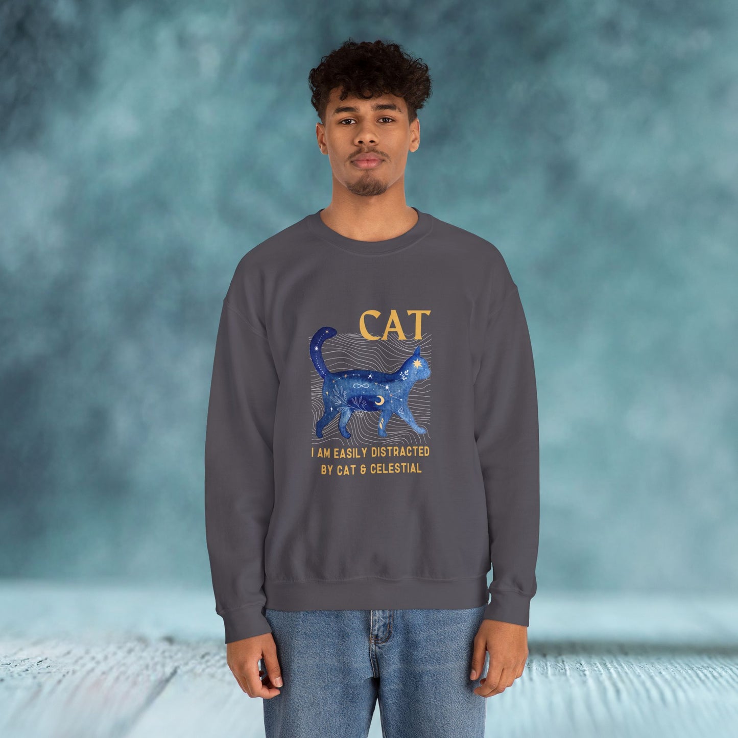 Cat and Celestial Crewneck Sweatshirt - furevermama