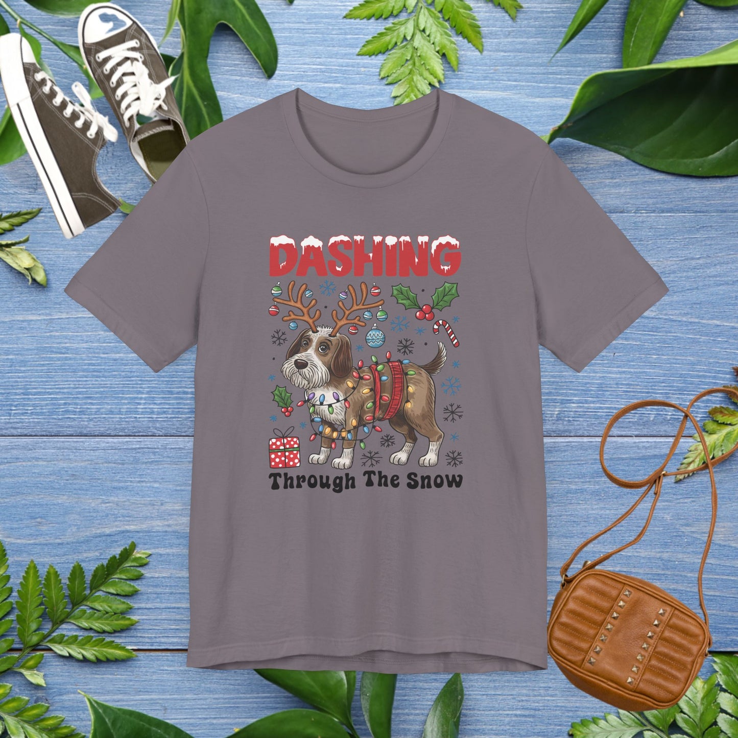 Dashing Through the Snow Dog Unisex T-Shirt - furevermama