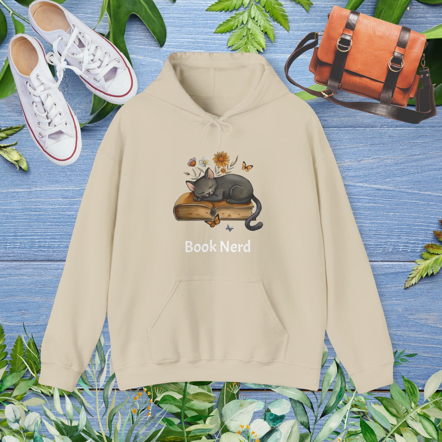 Cat The Book Nerb Unisex Hoodie - furevermama