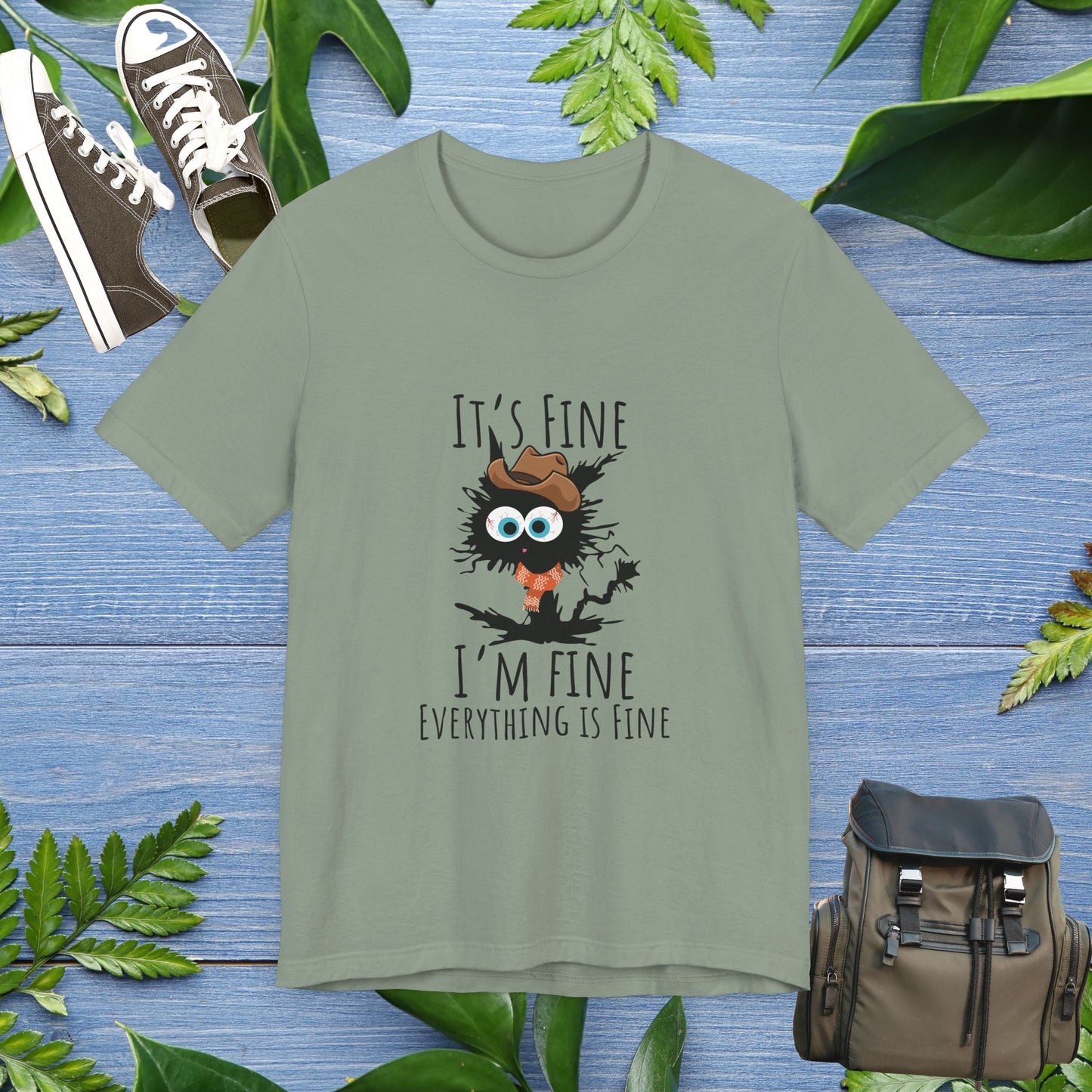 Everything Is Fine Meowdy T-Shirt - furevermama