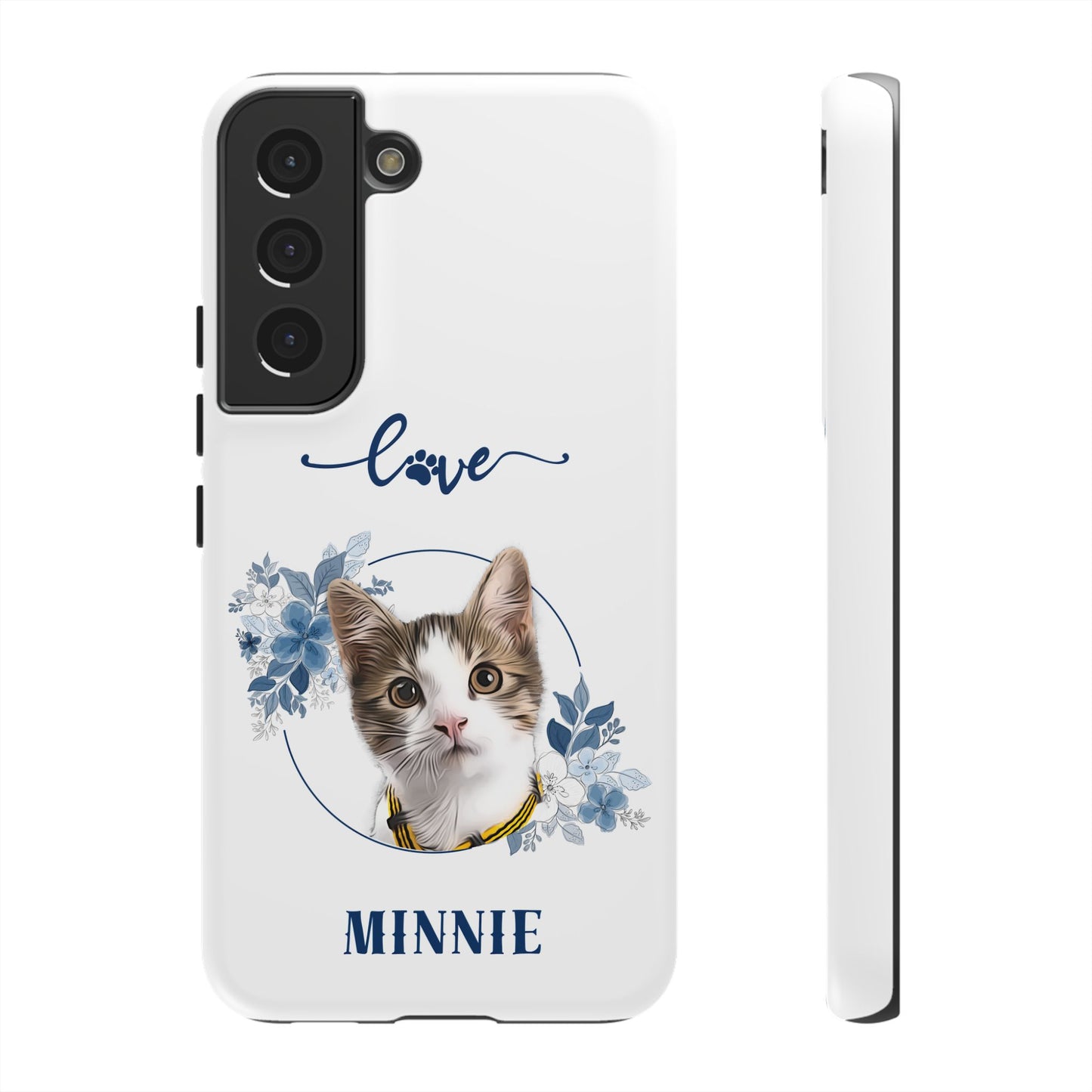 Custom Pet Portrait In Flower Circle Phone Case - furevermama