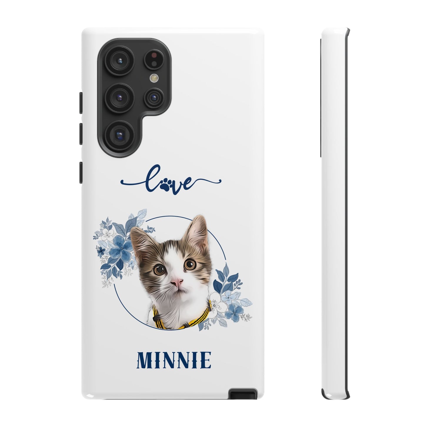 Custom Pet Portrait In Flower Circle Phone Case - furevermama