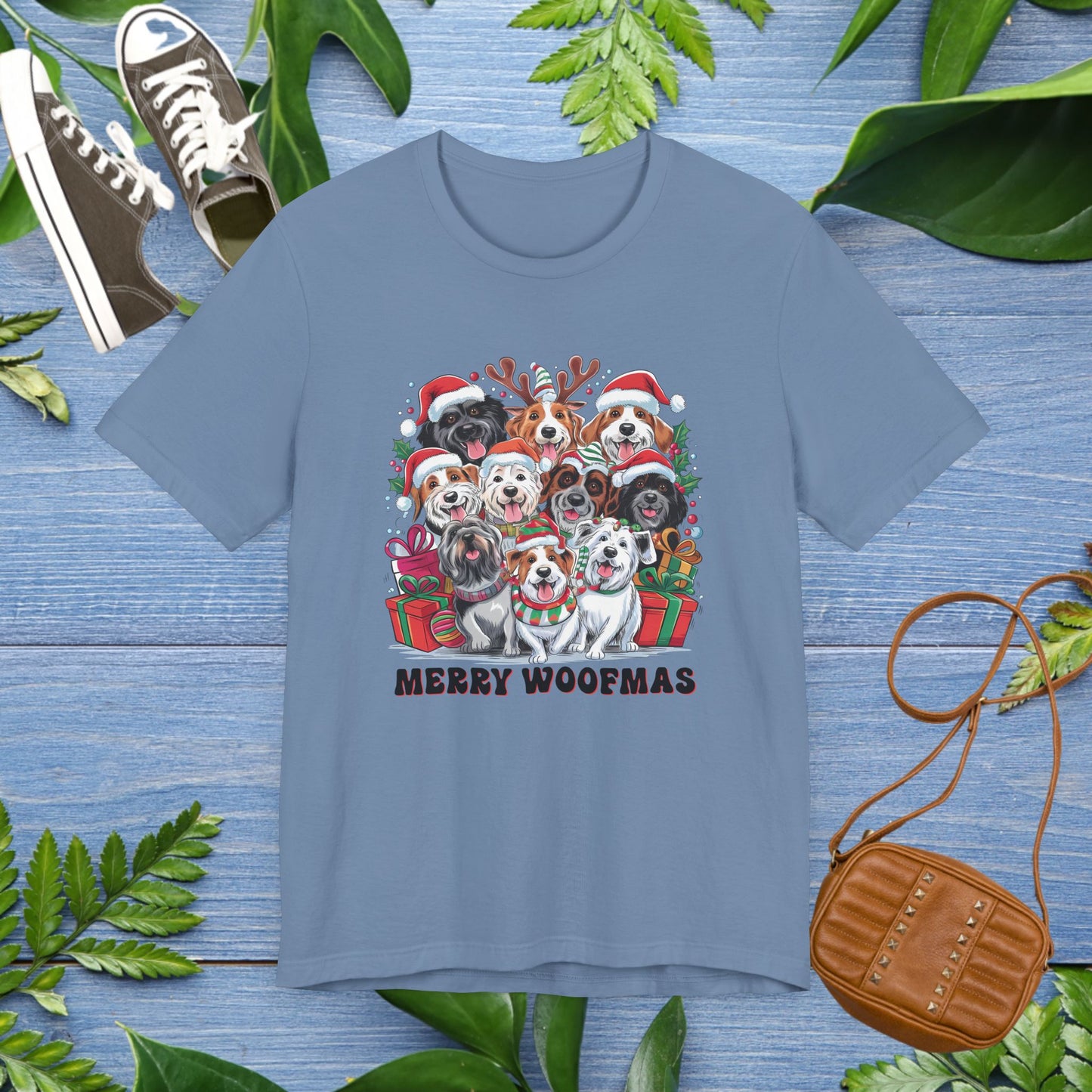 Merry Woofmas With All Dogs Jersey T-Shirt - furevermama