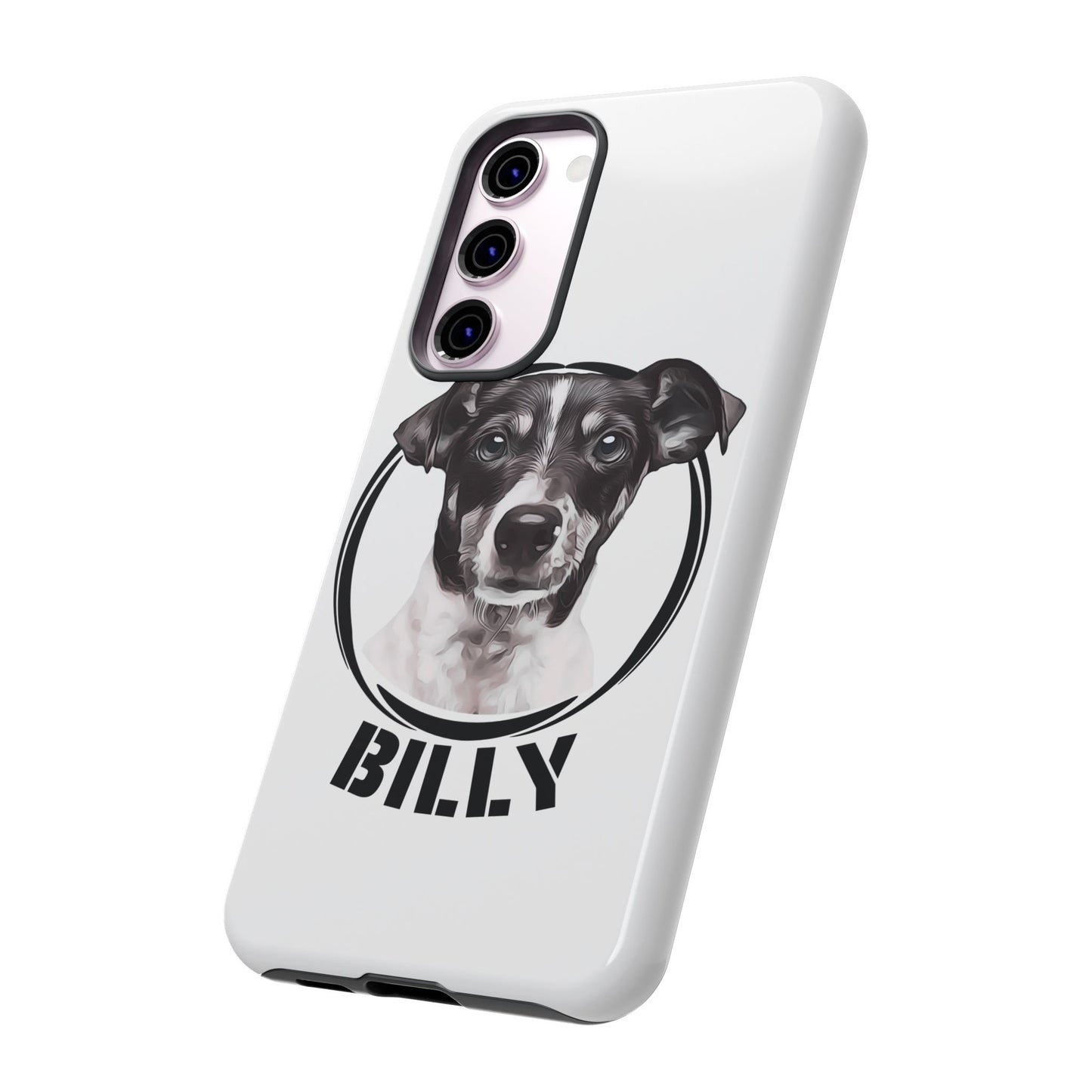 Custom Pet Portrait Phone Case, Black and White - furevermama