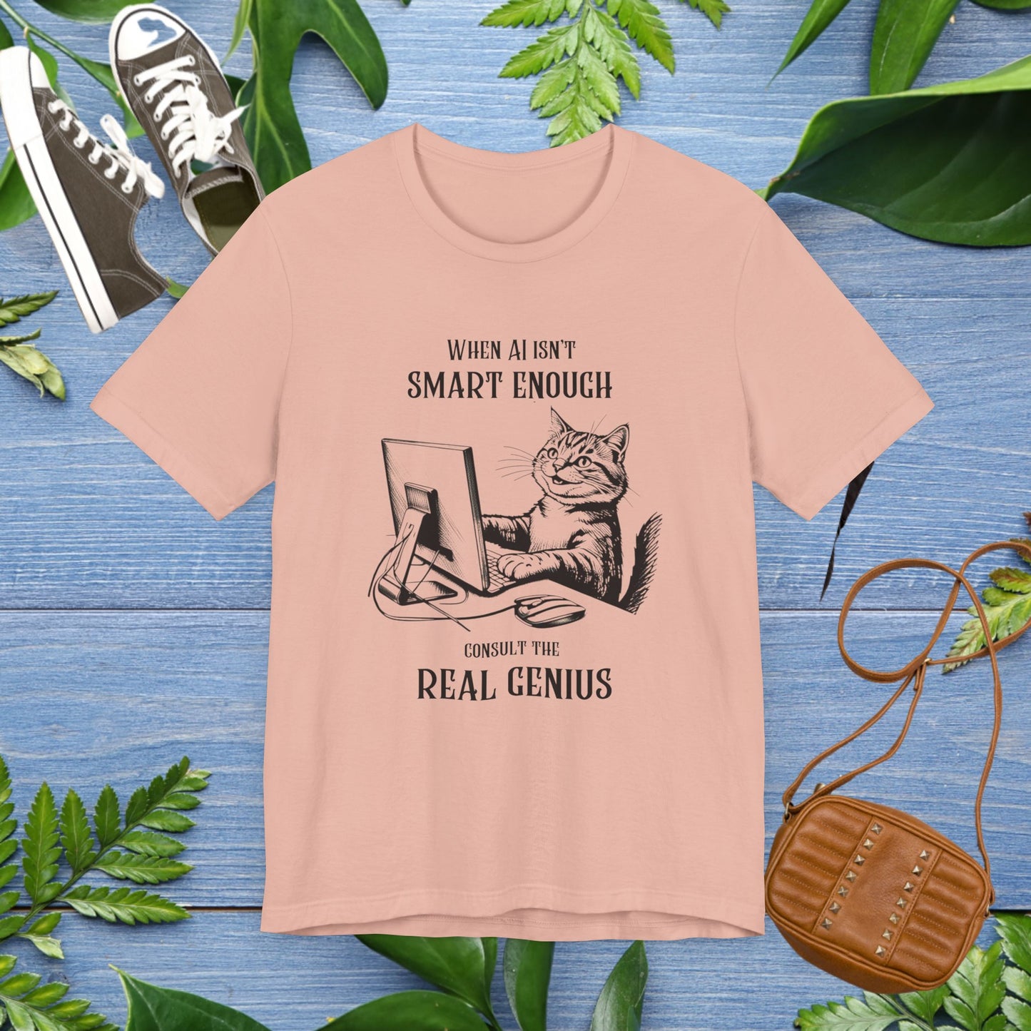 Cat Lover AI Enthusiast Unisex T-Shirt - Real Genius Design - furevermama