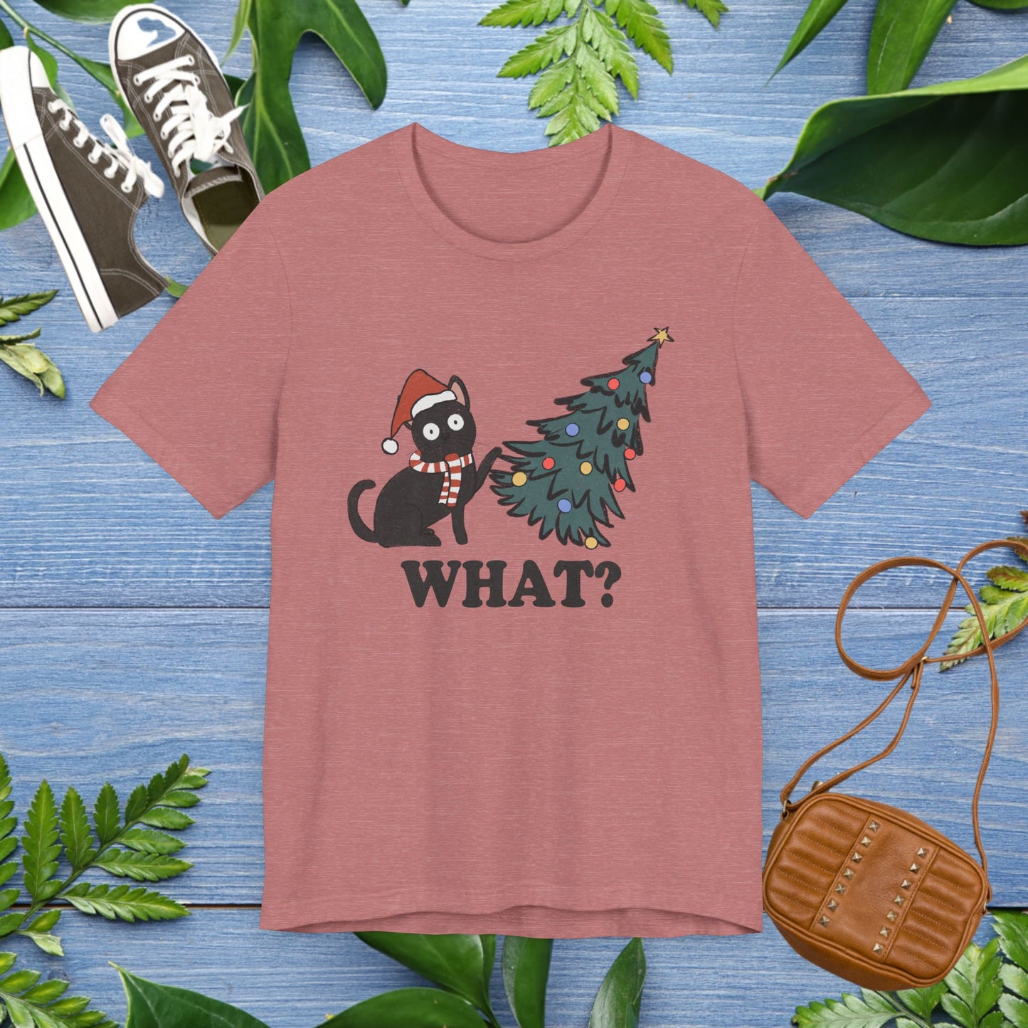 Christmas Tree & Cat Unisex Short Sleeve T-Shirt - furevermama