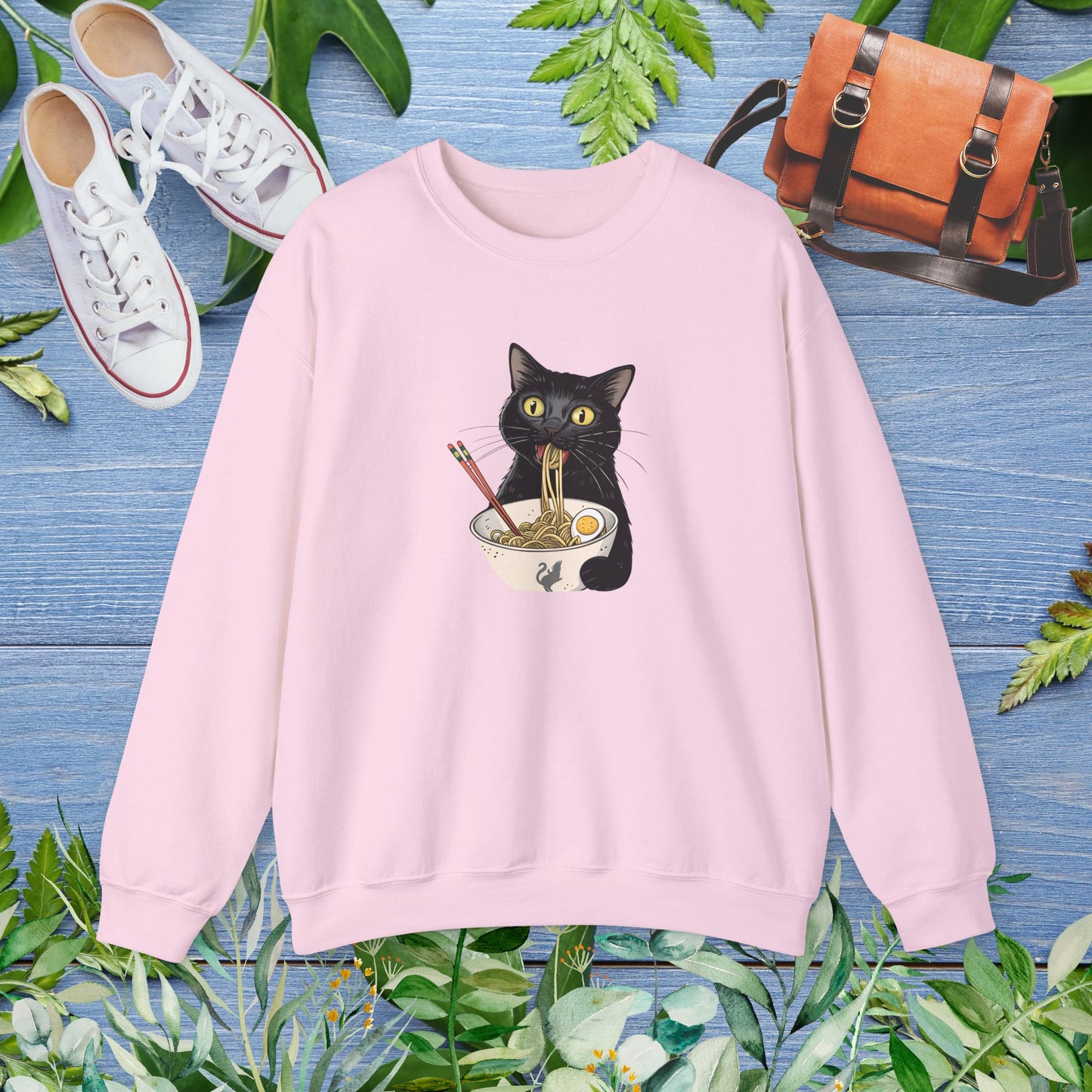 My Cat Eating My Ramen Crewneck Sweatshirt - furevermama