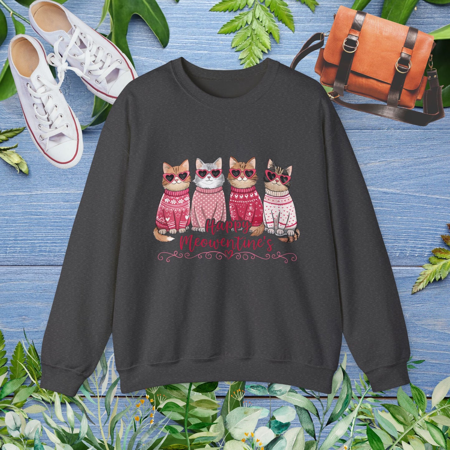 Happy Meowentine's Crewneck Sweatshirt - furevermama
