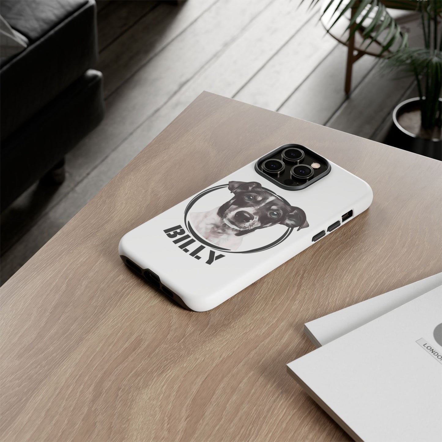 Custom Pet Portrait Phone Case, Black and White - furevermama