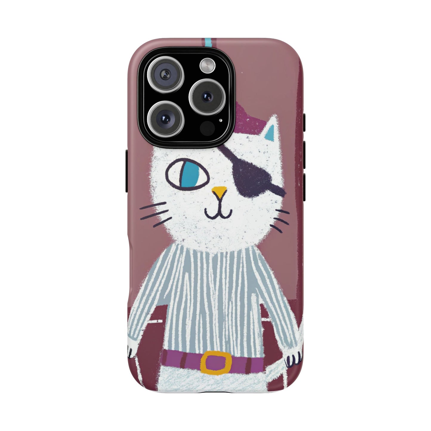 Phone Cases - Hand-Drawn Pirate Cat Design for Cat Lovers