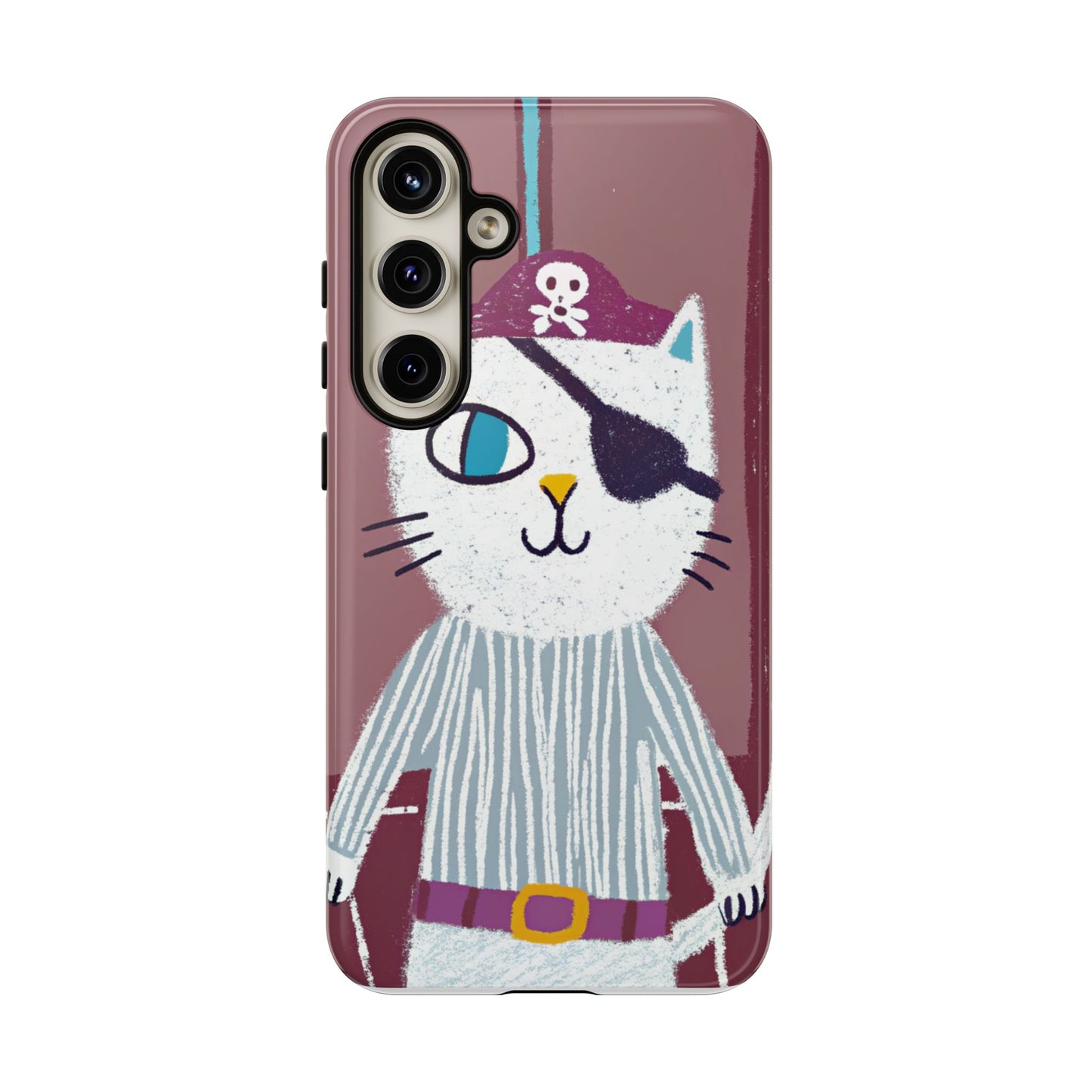 Phone Cases - Hand-Drawn Pirate Cat Design for Cat Lovers