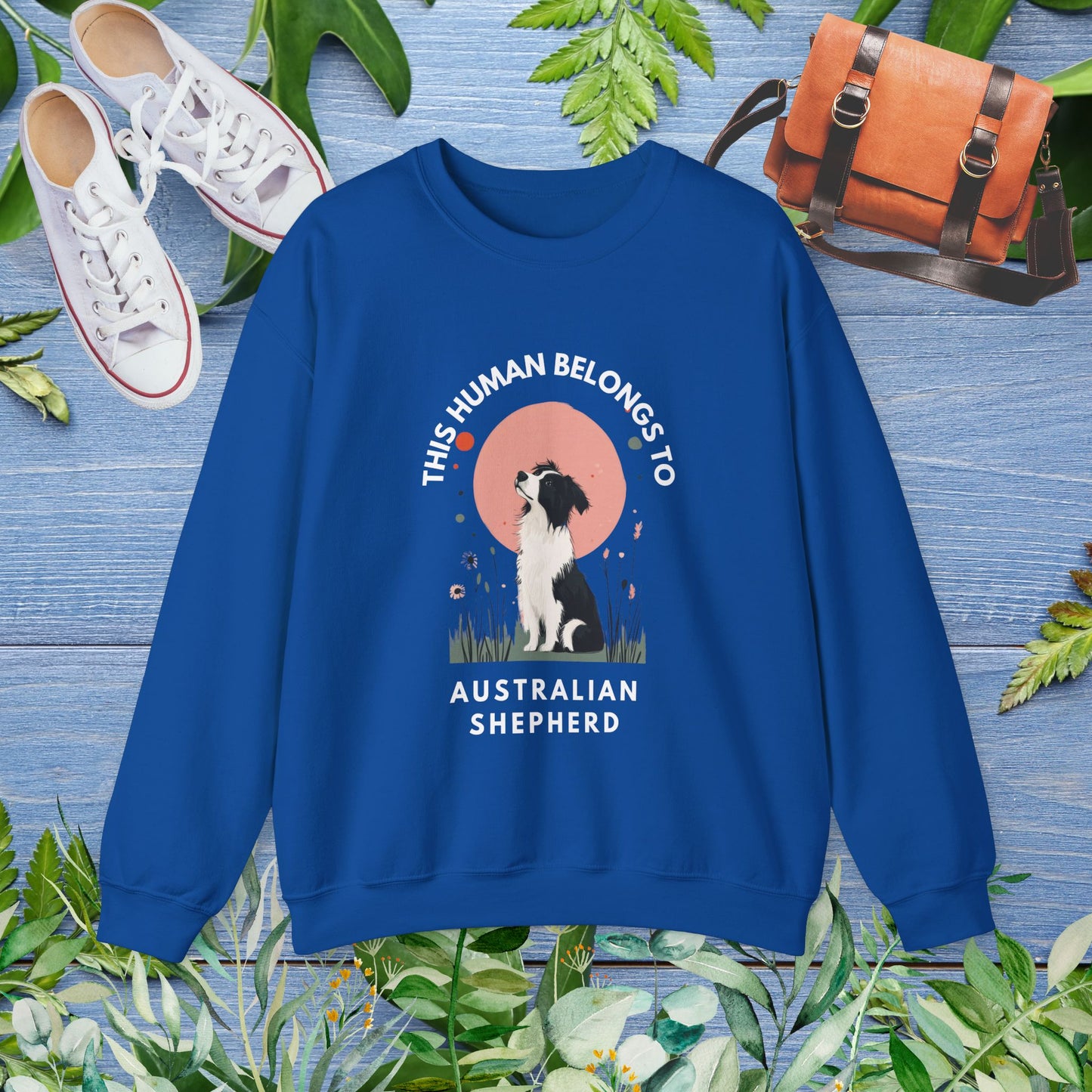 This Human Belongs To Australian Shepherd Unisex Sweatshirt - furevermama