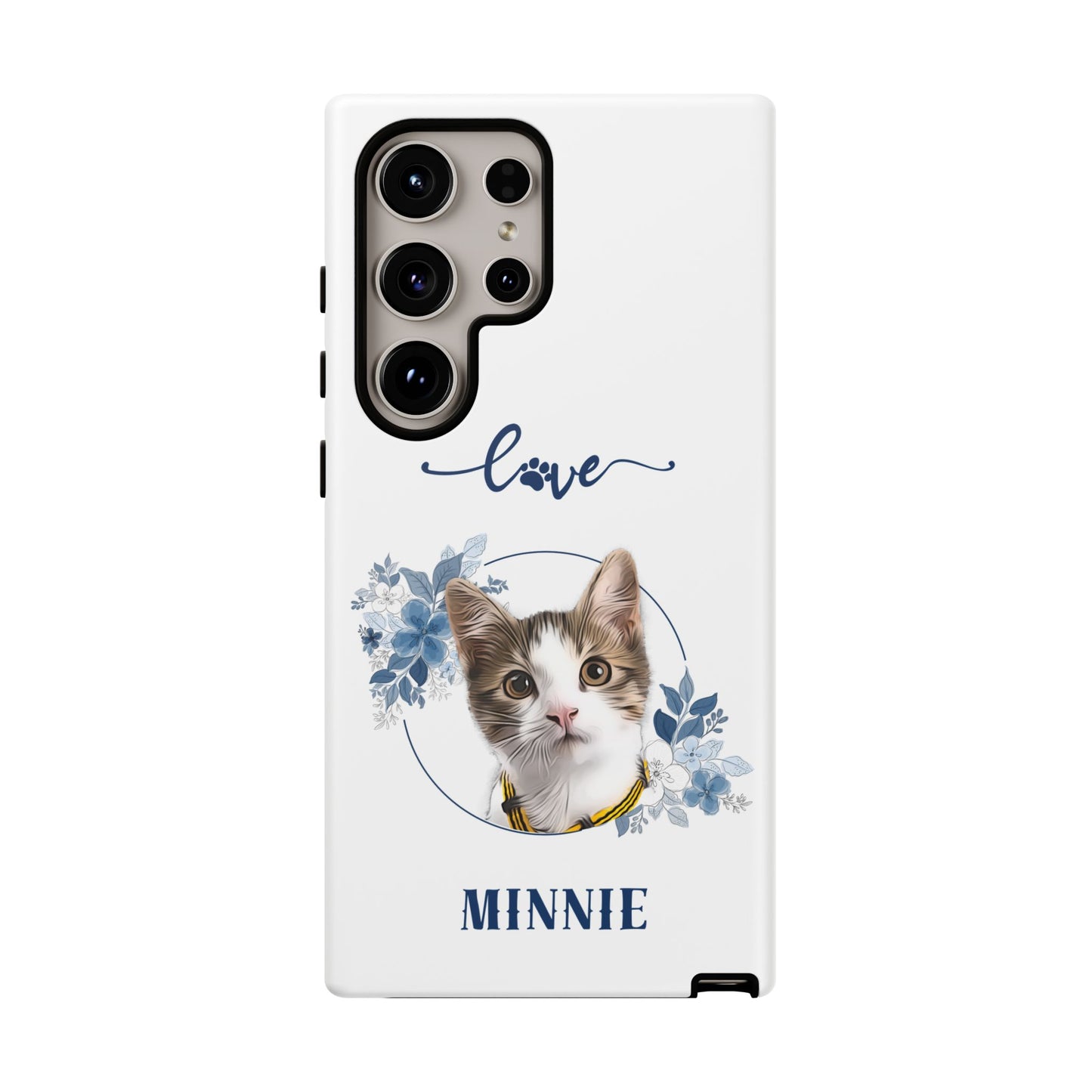 Custom Pet Portrait In Flower Circle Phone Case - furevermama