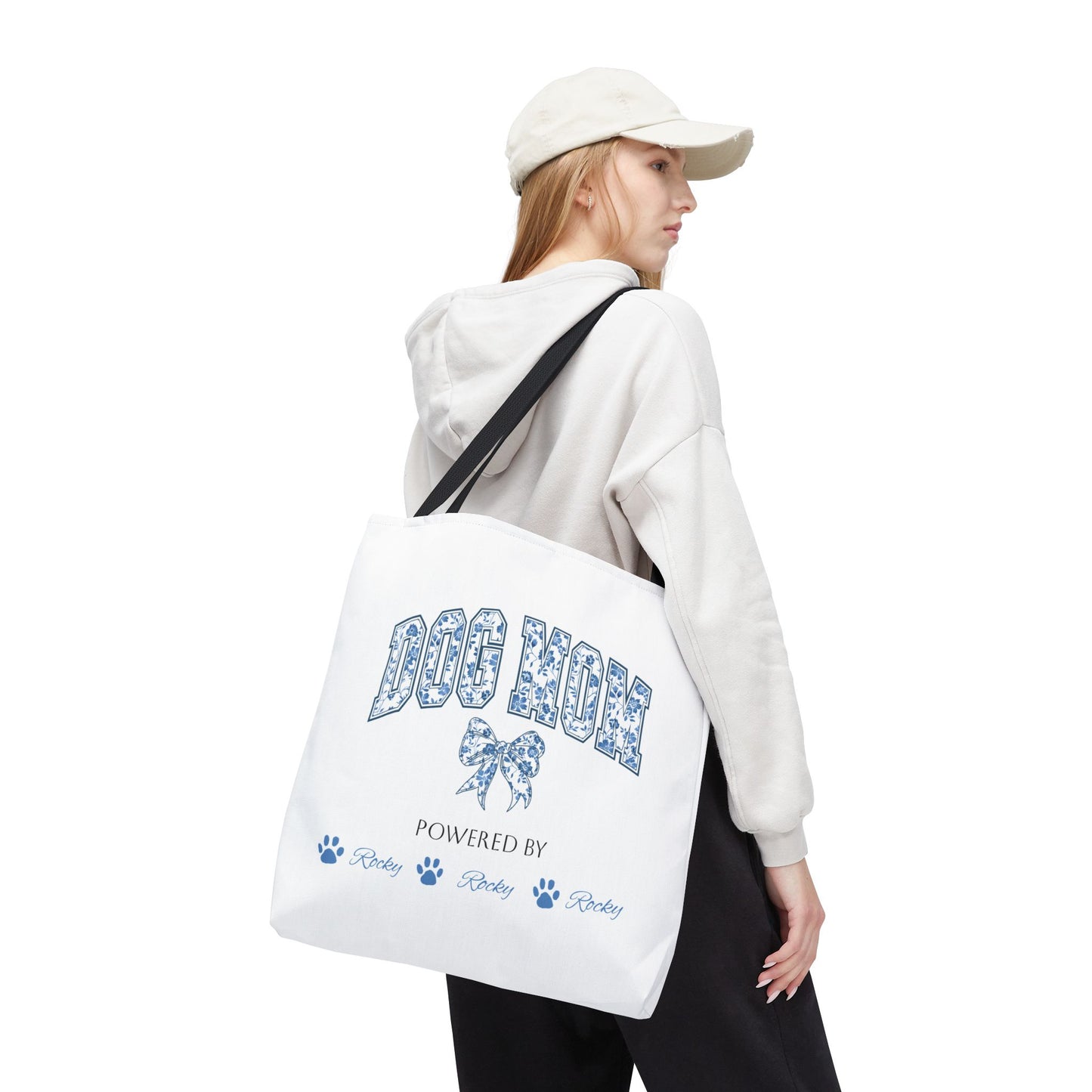 Personalised Dog Mom Powered by Dogs Tote Bag (Max 6 Dog Names) - furevermama