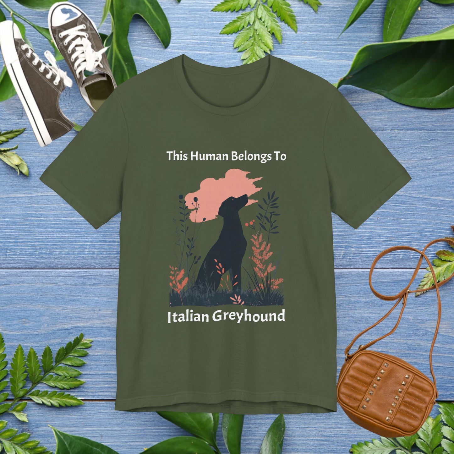 This Human Belongs To Italian Greyhound Jersey Tee - furevermama