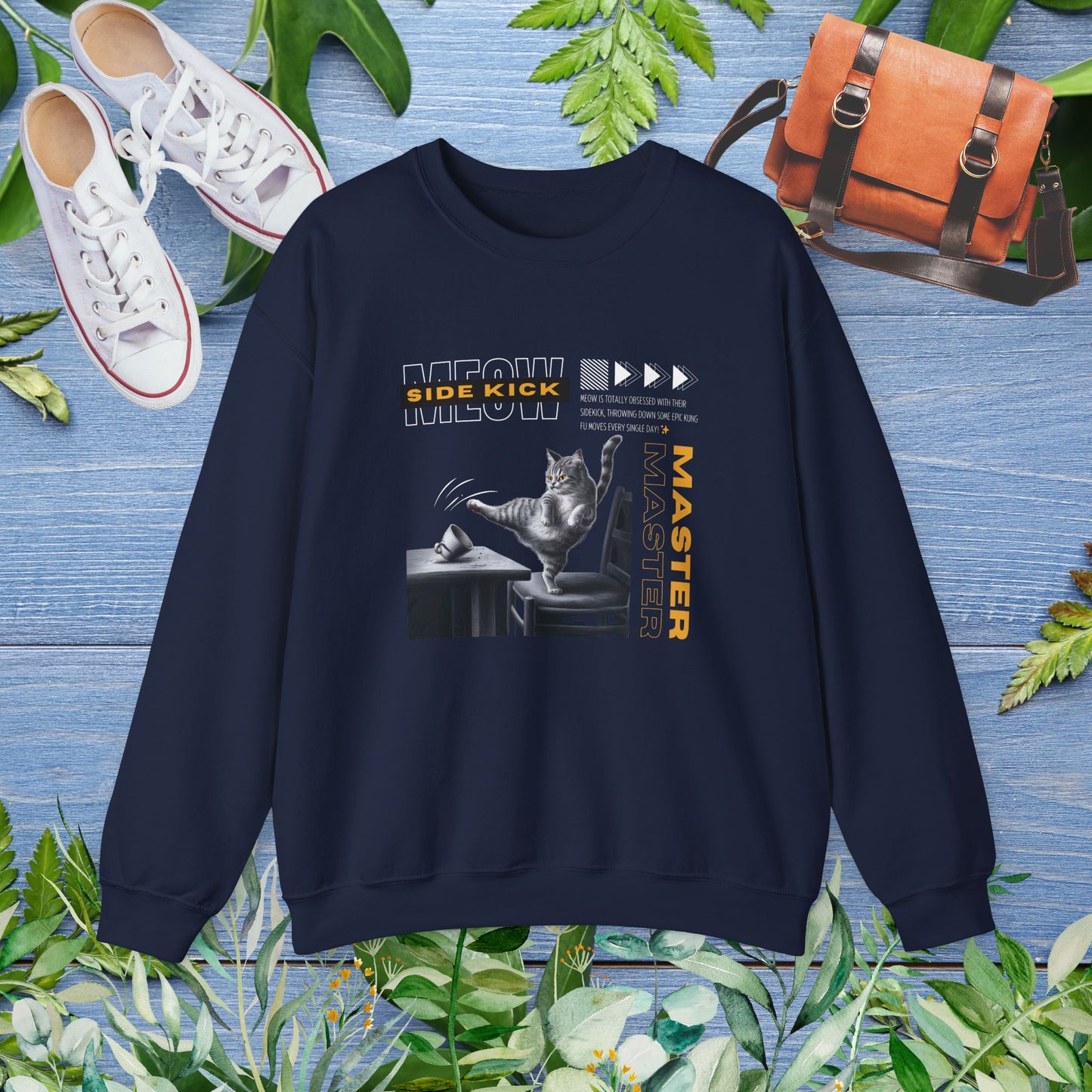 Meow Side Kick Unisex Sweatshirt - furevermama