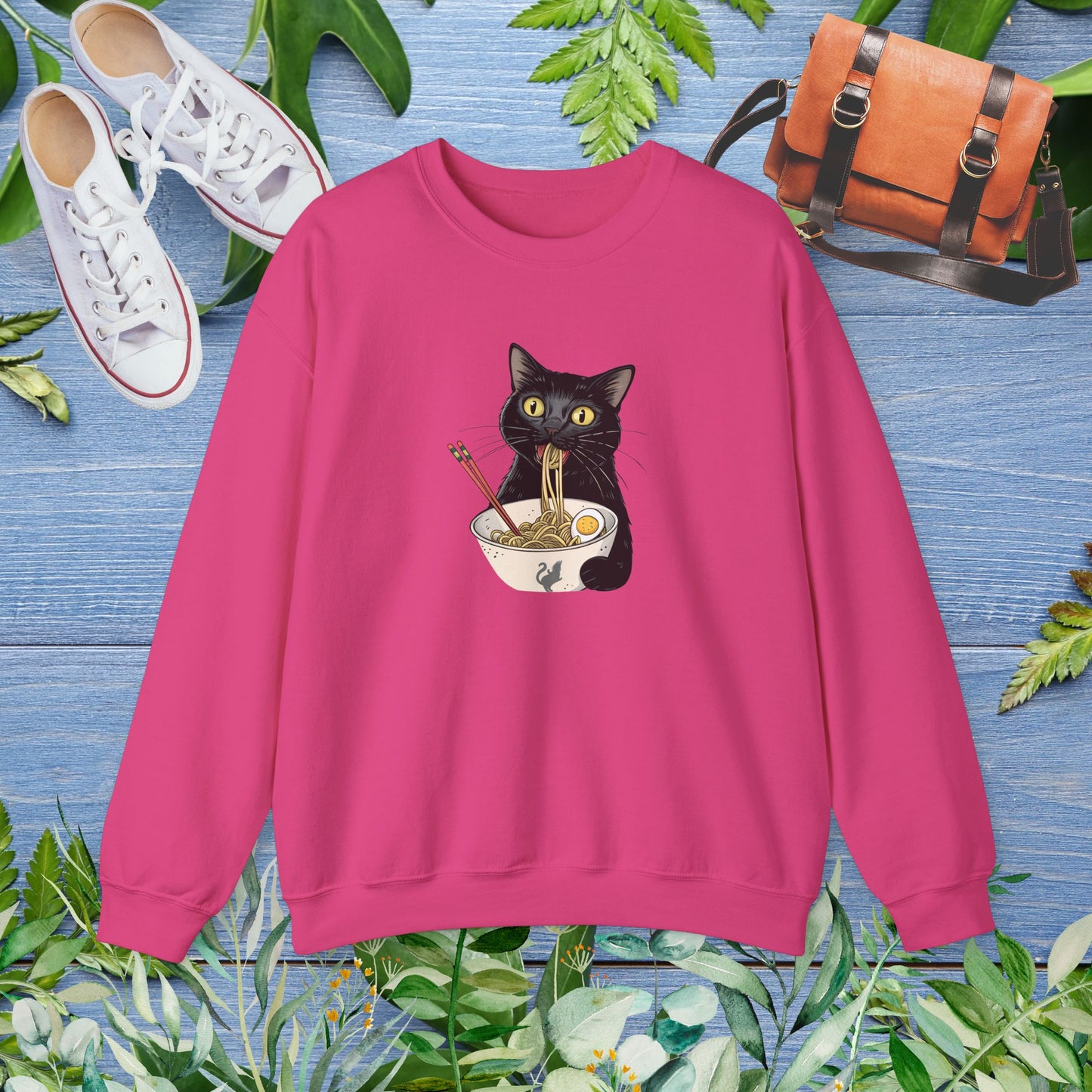 My Cat Eating My Ramen Crewneck Sweatshirt - furevermama