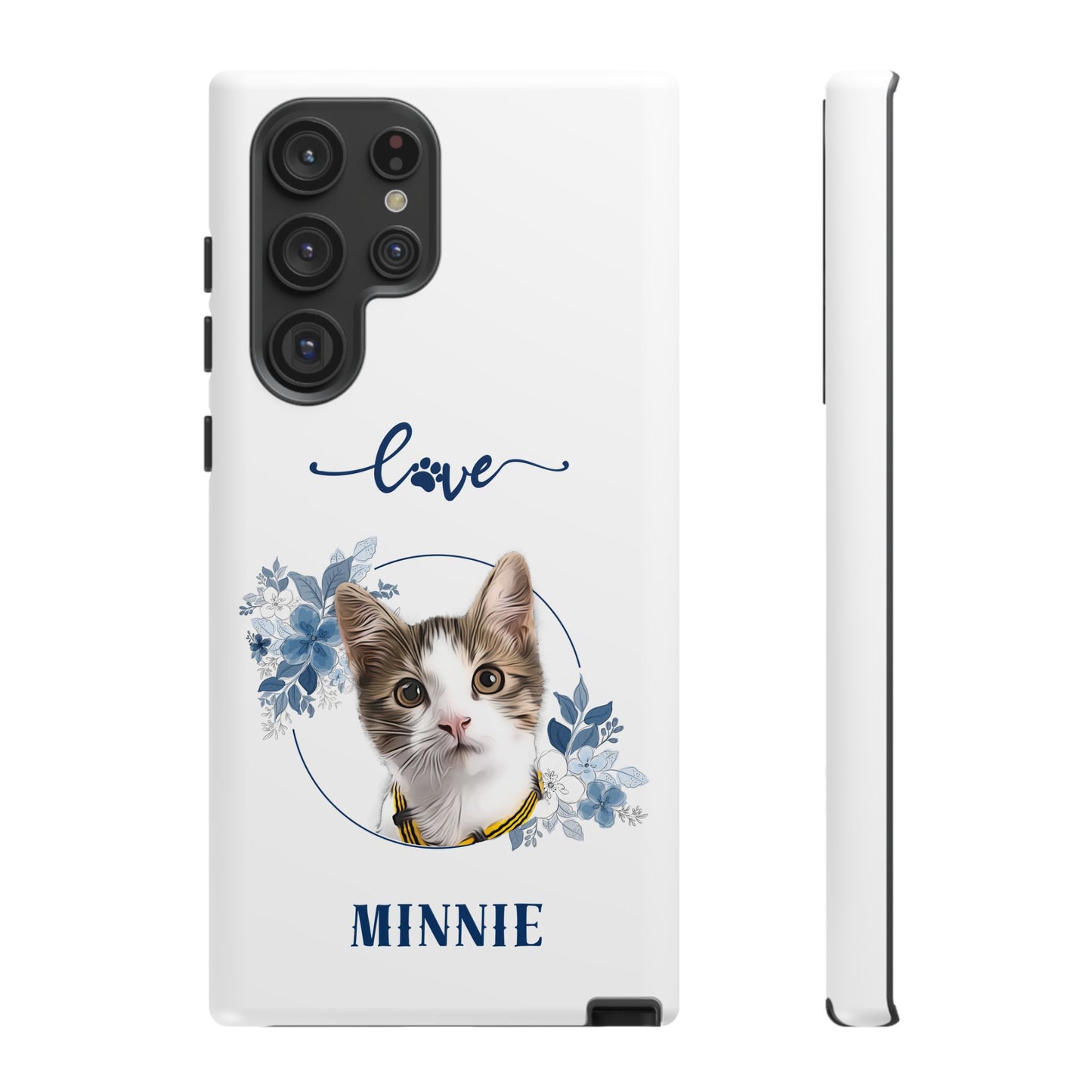 Custom Pet Portrait In Flower Circle Phone Case - furevermama
