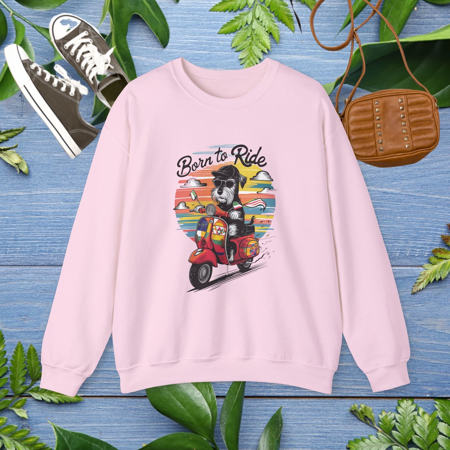 Sweatshirt Dog Born to Ride Unisex Heavy Blend Crewneck - furevermama
