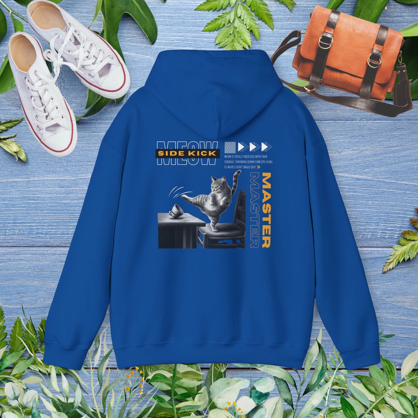 Meow Side Kick Unisex Hoodie (Double-Sided) - furevermama