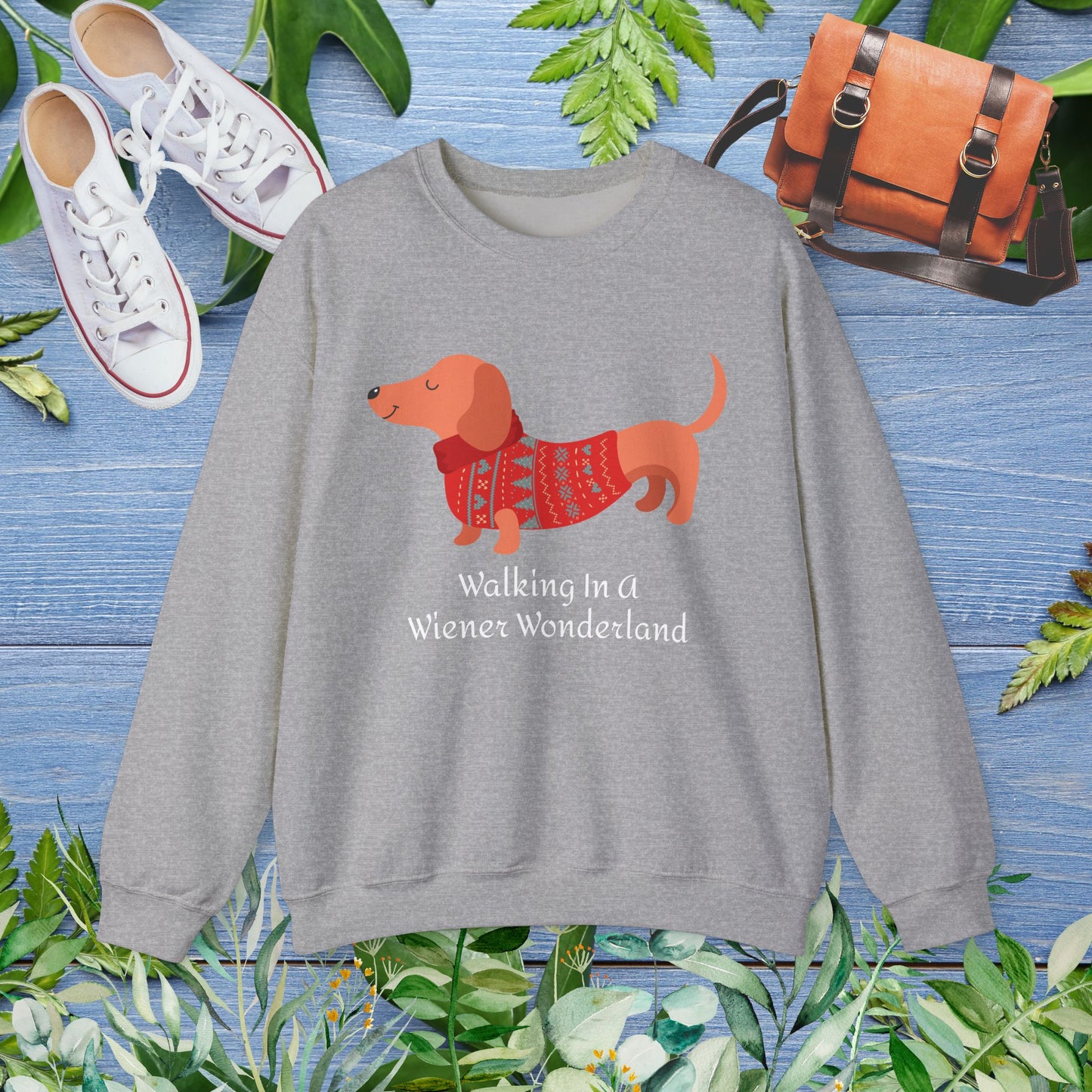 Dachshund Sweatshirt - Walking In A Wiener Wonderland - furevermama