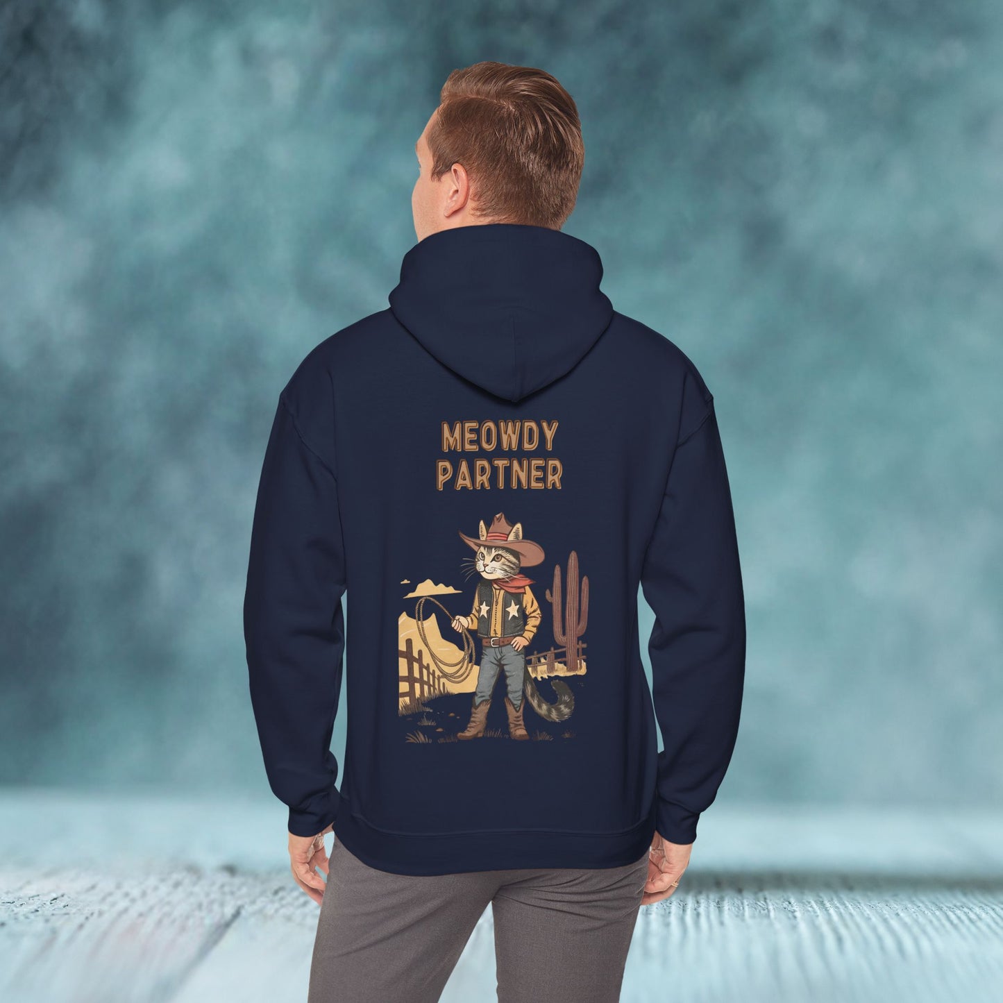 The Meowdy Partner Cat Unisex Hoodie (Back Print) - furevermama