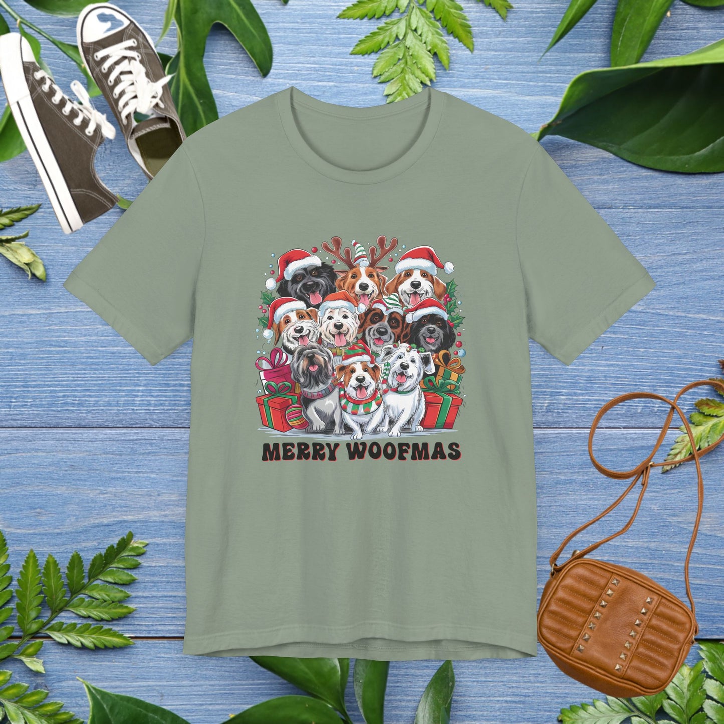 Merry Woofmas With All Dogs Jersey T-Shirt - furevermama