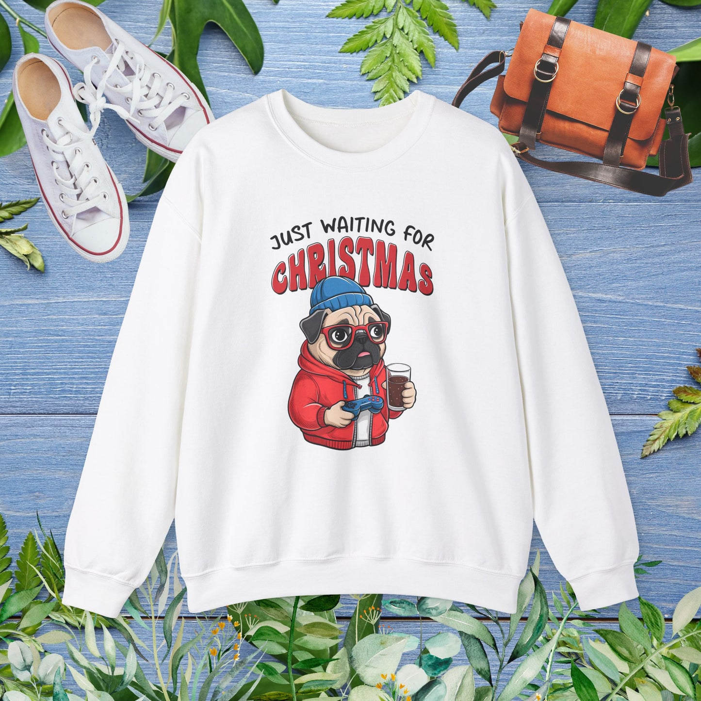 Just Waiting For Christmas, Bulldog Unisex Sweatshirt - furevermama