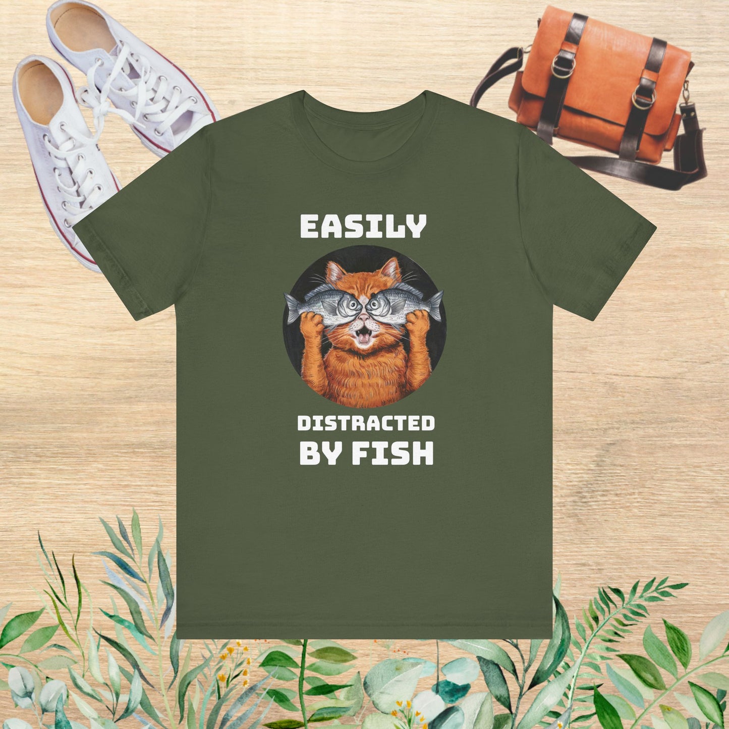 Easily Distracted by Fish, Cat T-Shirt - furevermama