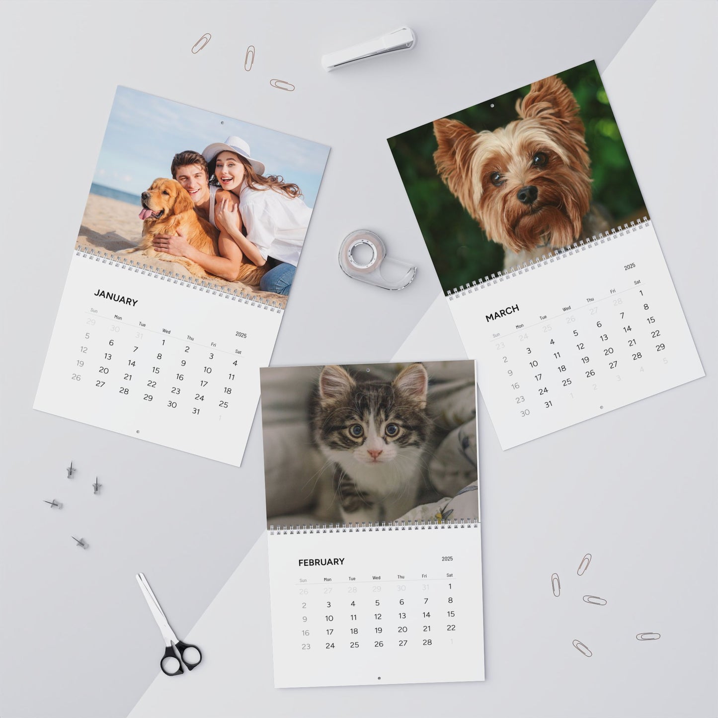 Custom Pet Photo Family Photo Wall Calendar - furevermama