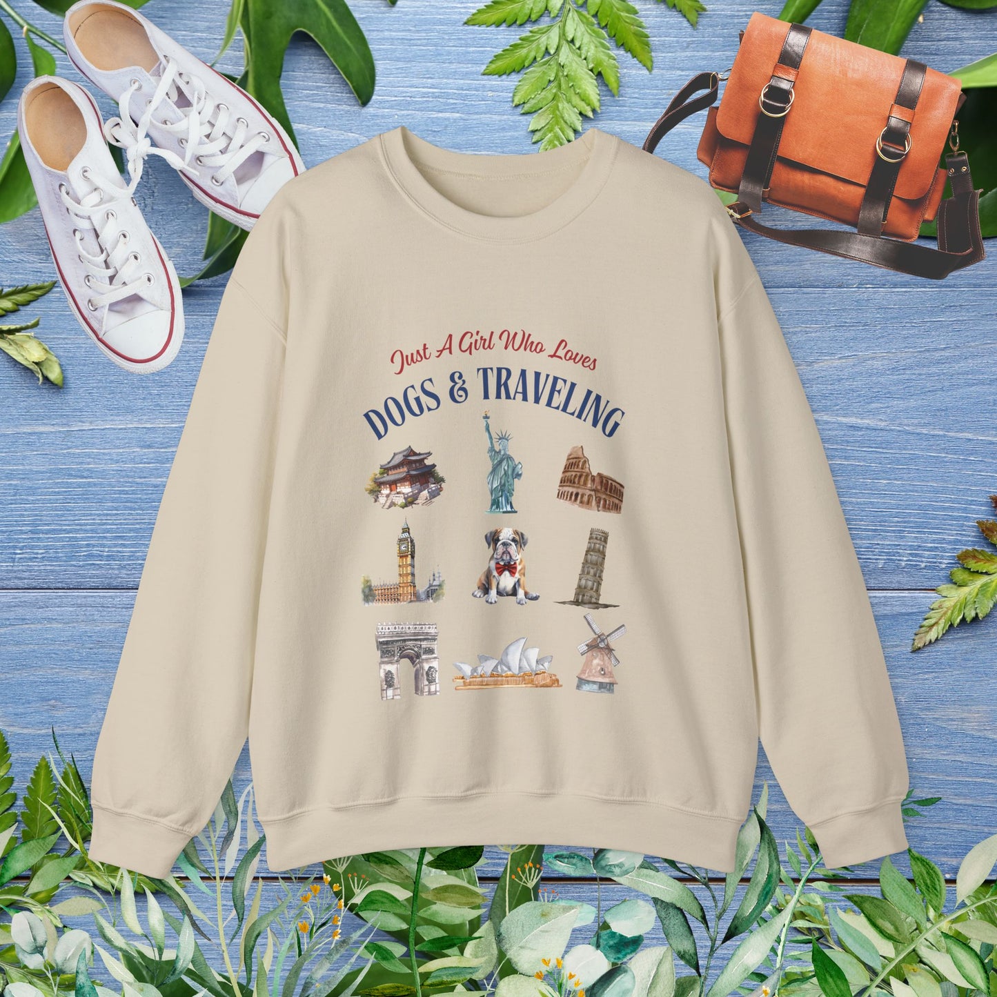 (Custom) Just A Girl Who Loves Dogs and Traveling Sweatshirt - furevermama