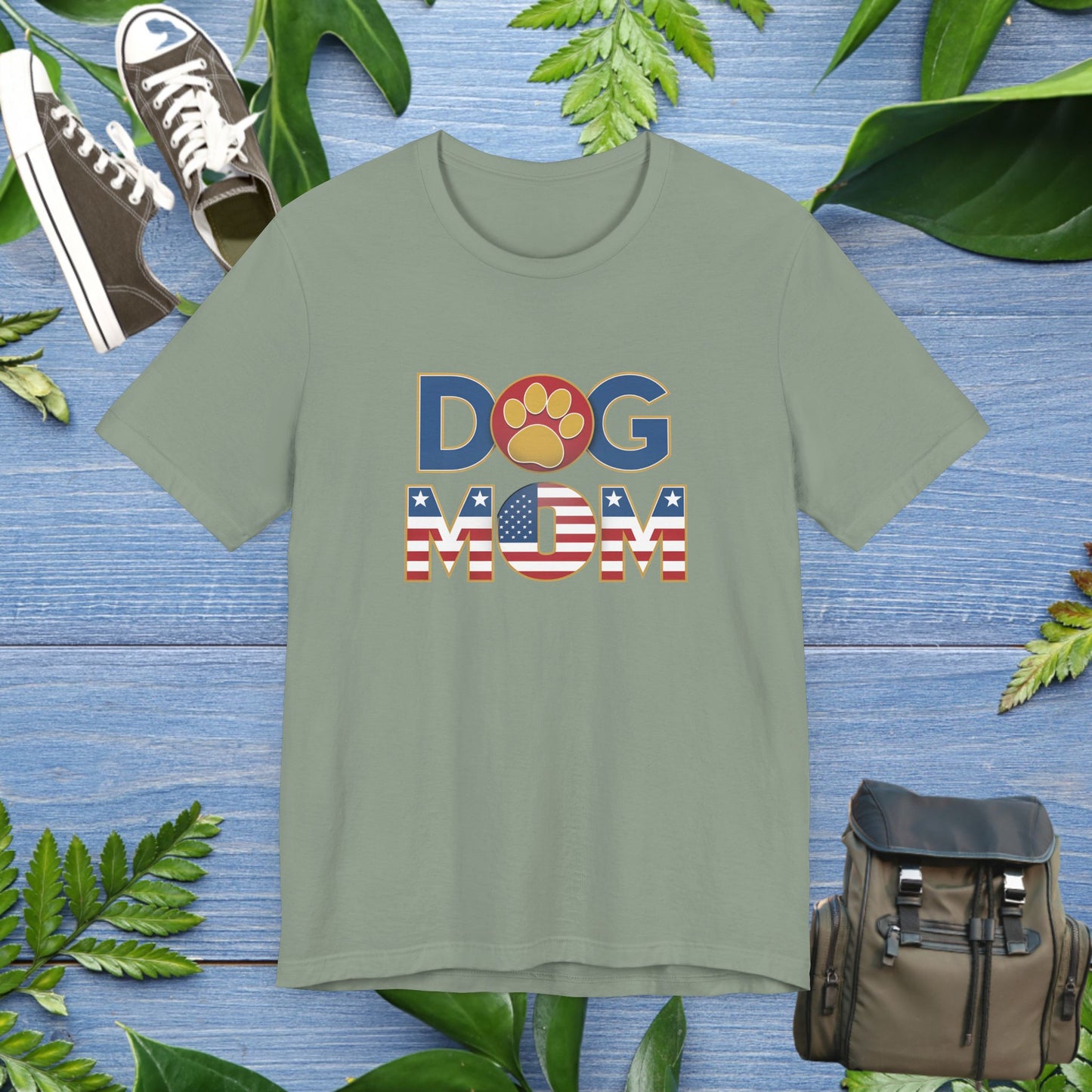 USA Patriotic Dog Mom T-Shirt - furevermama