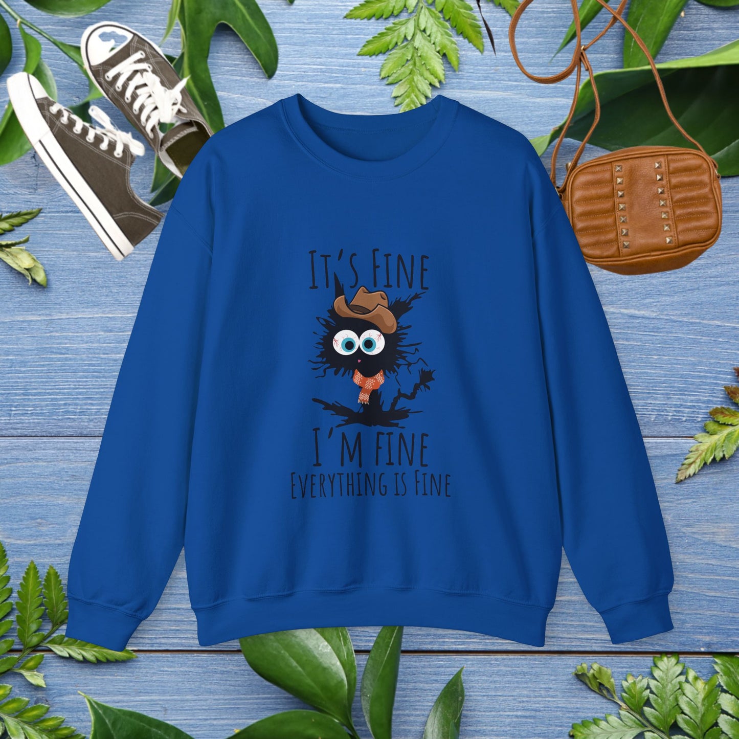 Everything Is Fine Meowdy Sweatshirt - furevermama
