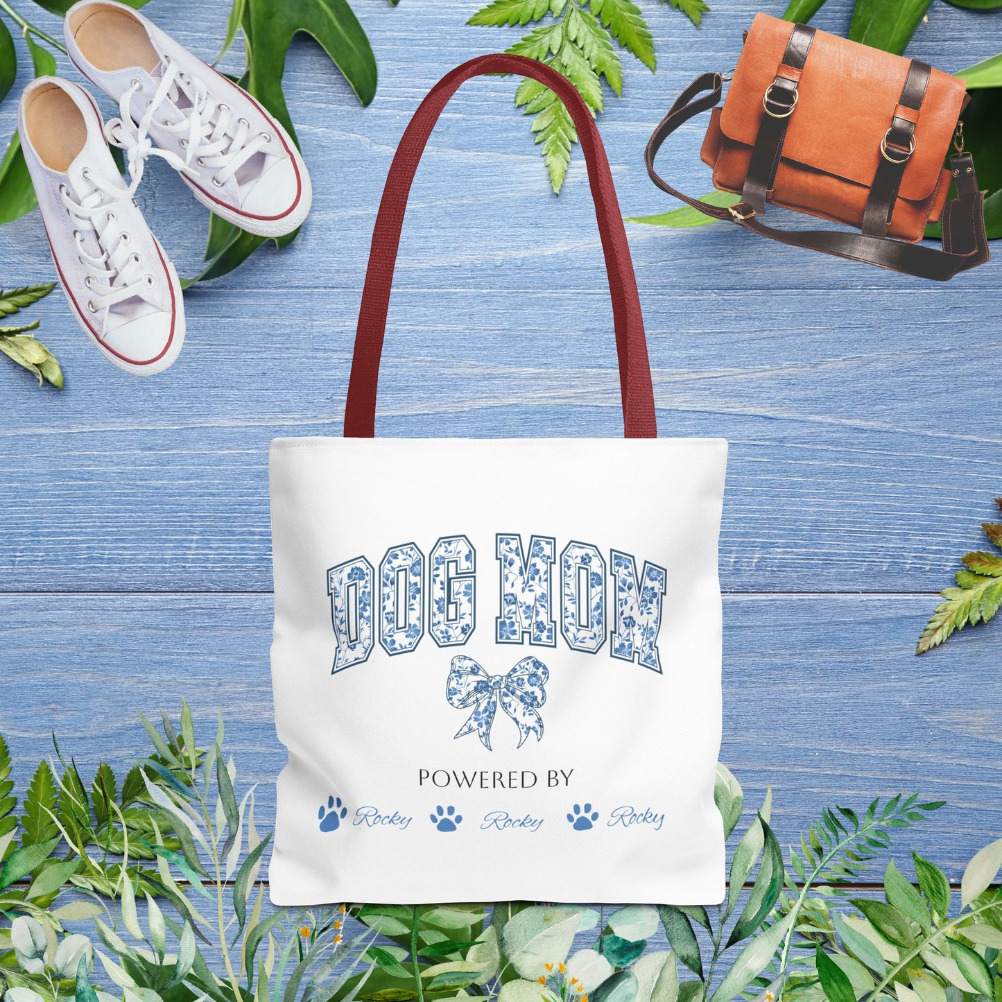 Personalised Dog Mom Powered by Dogs Tote Bag (Max 6 Dog Names) - furevermama