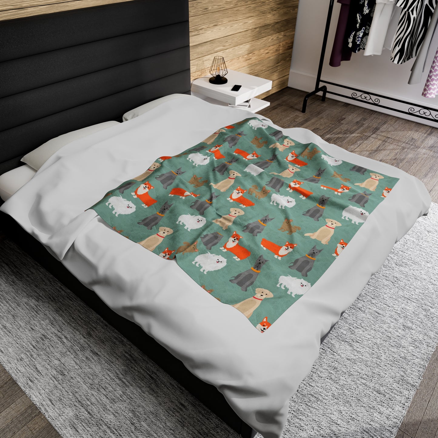 Dog Pattern Velveteen Plush Blanket - furevermama