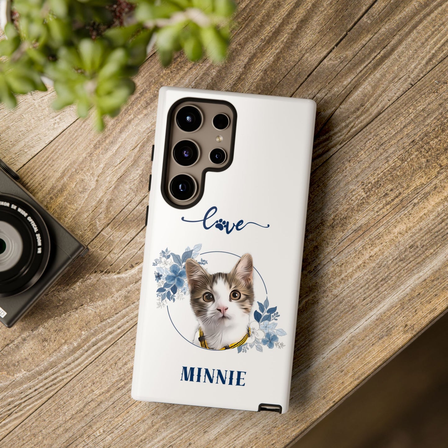 Custom Pet Portrait In Flower Circle Phone Case - furevermama