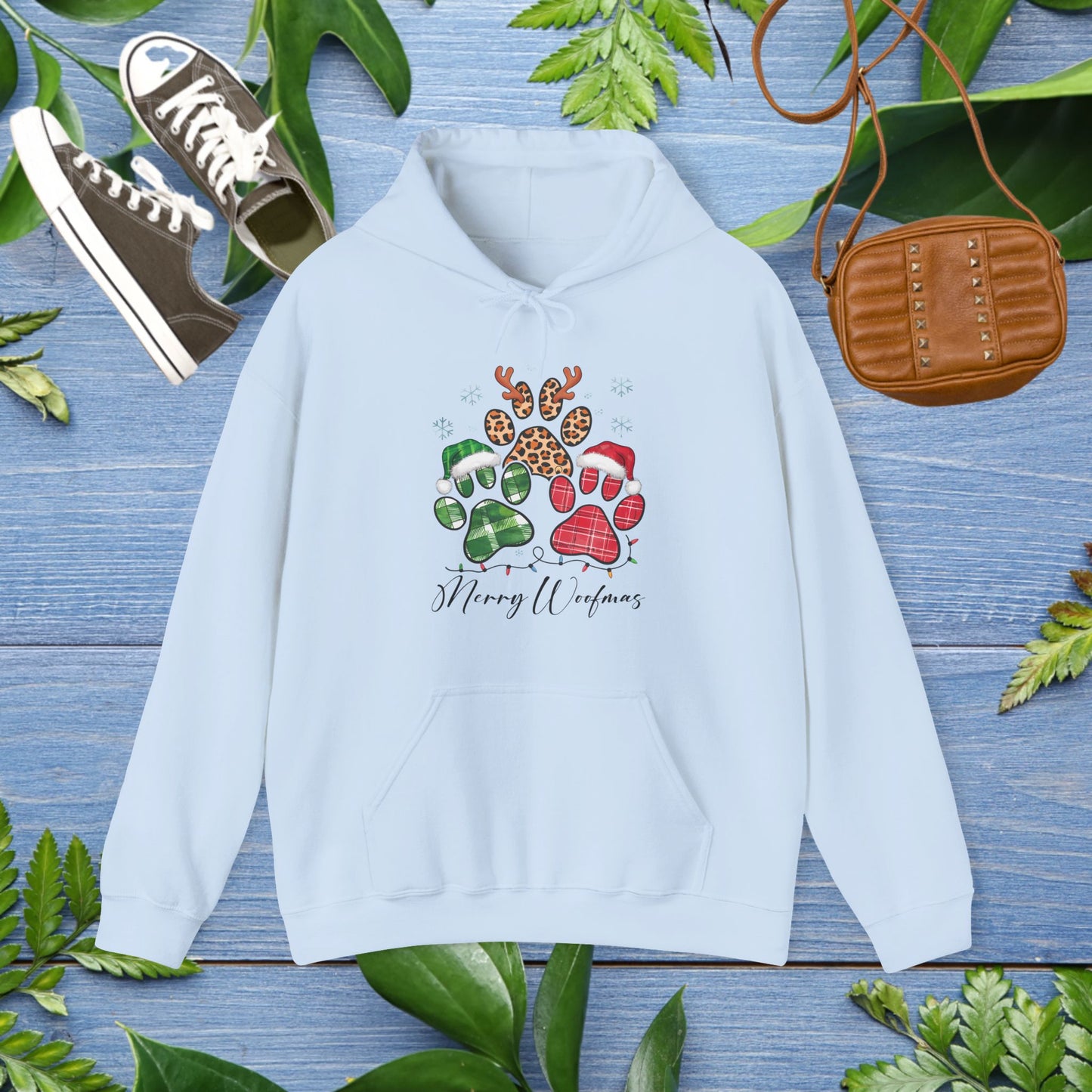 Merry Woofmas Pawprint Unisex Hoodie - furevermama