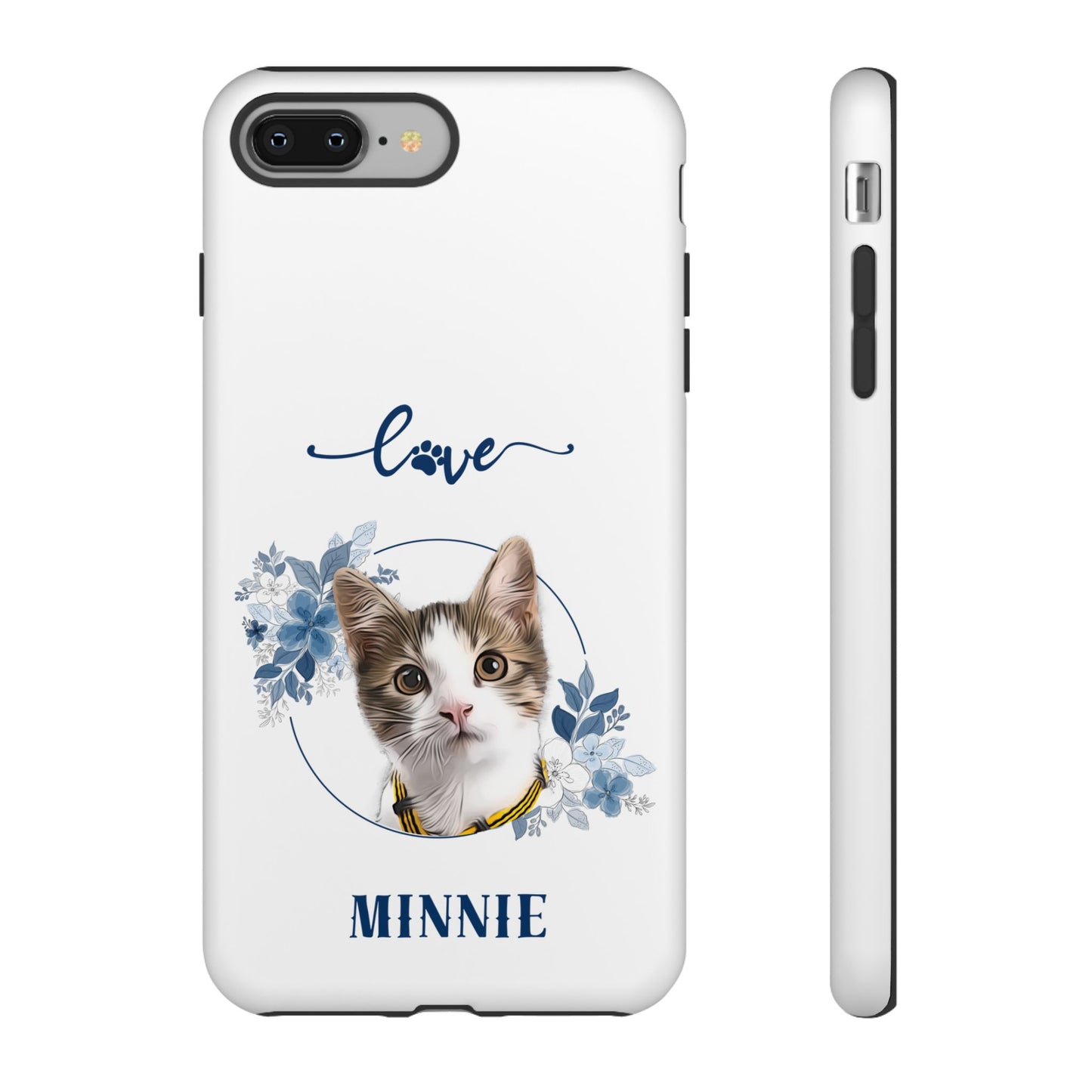 Custom Pet Portrait In Flower Circle Phone Case - furevermama