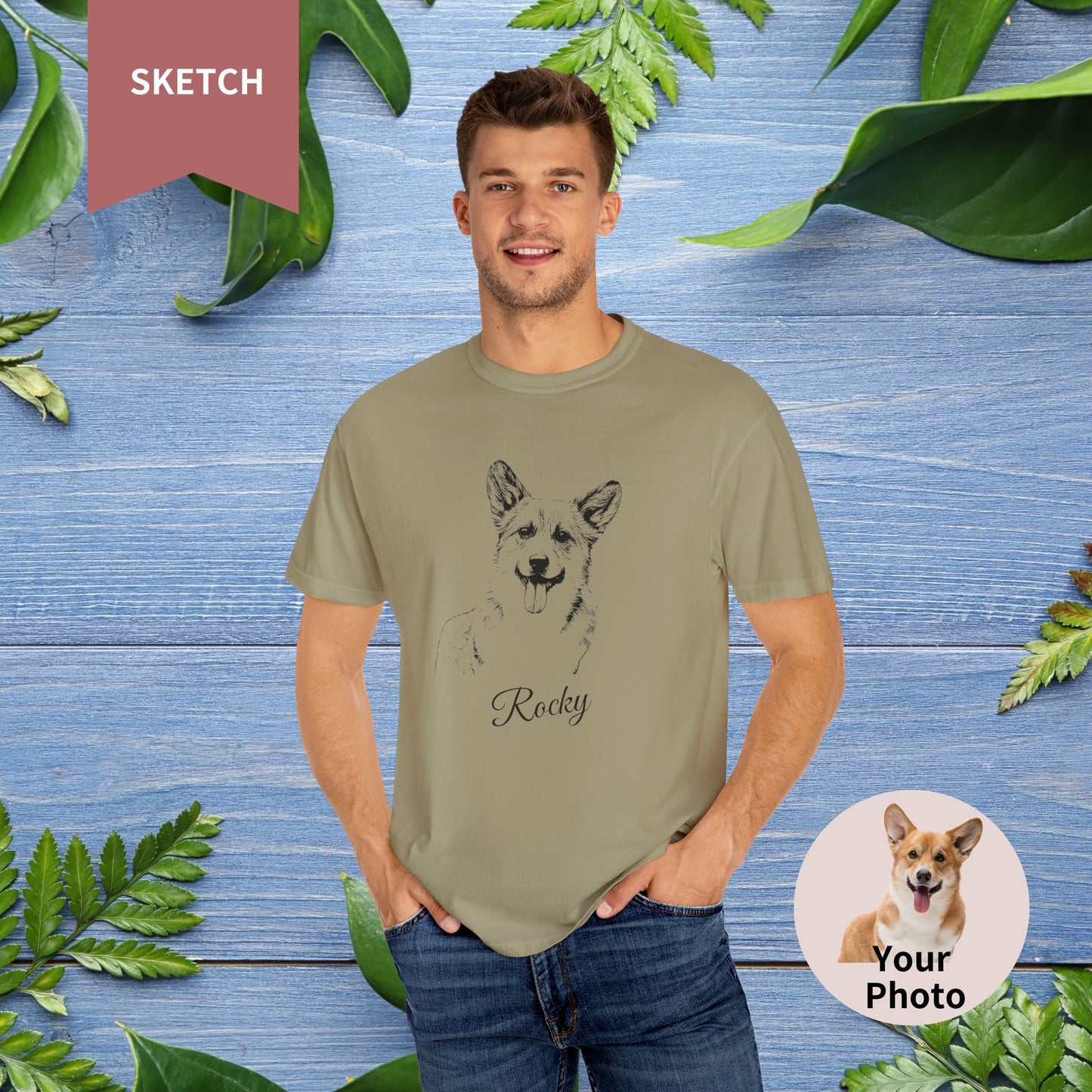 Custom Pet Sketch Unisex T-Shirt - Comfort Color - furevermama