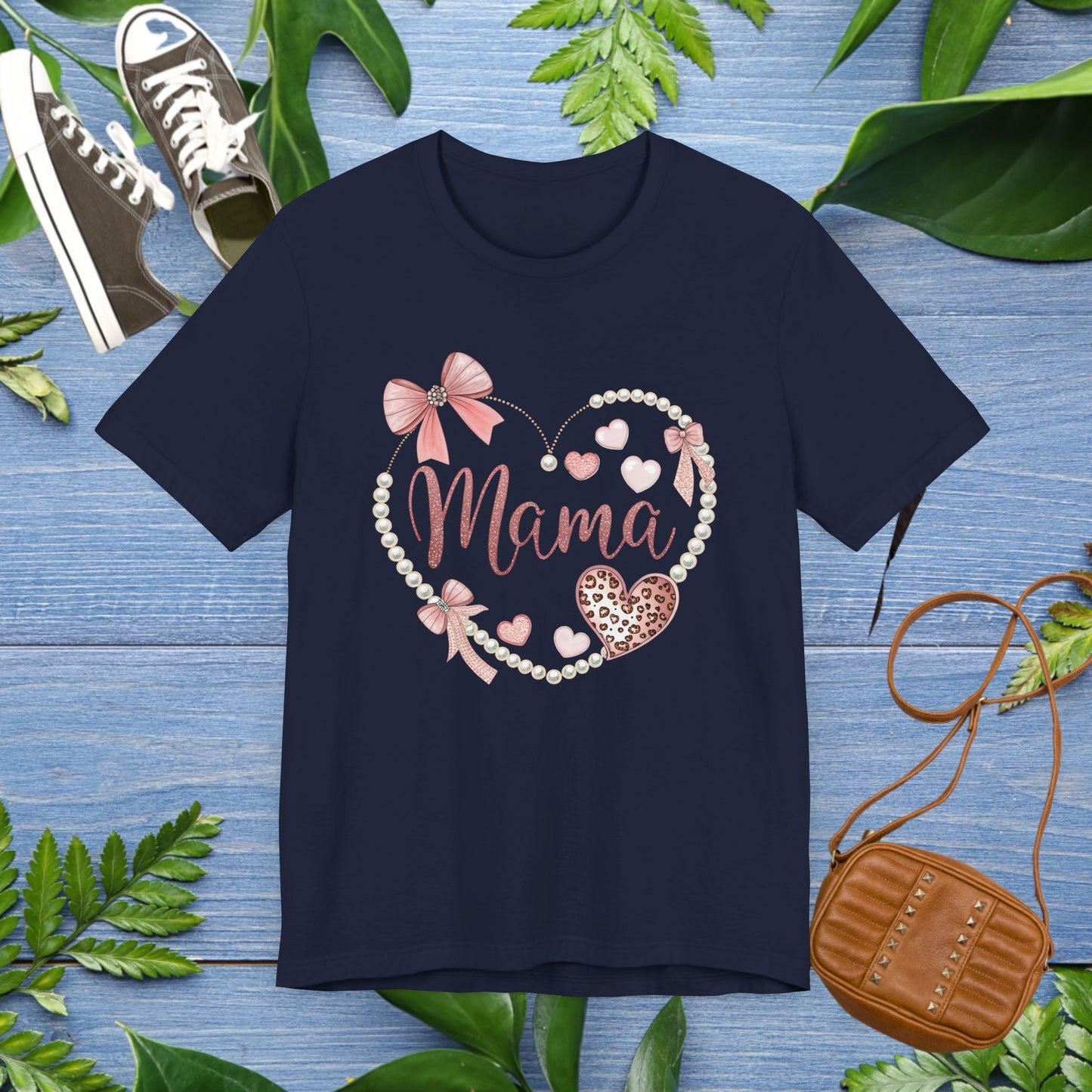Elegant Navy Mama Tee For Mother's Day